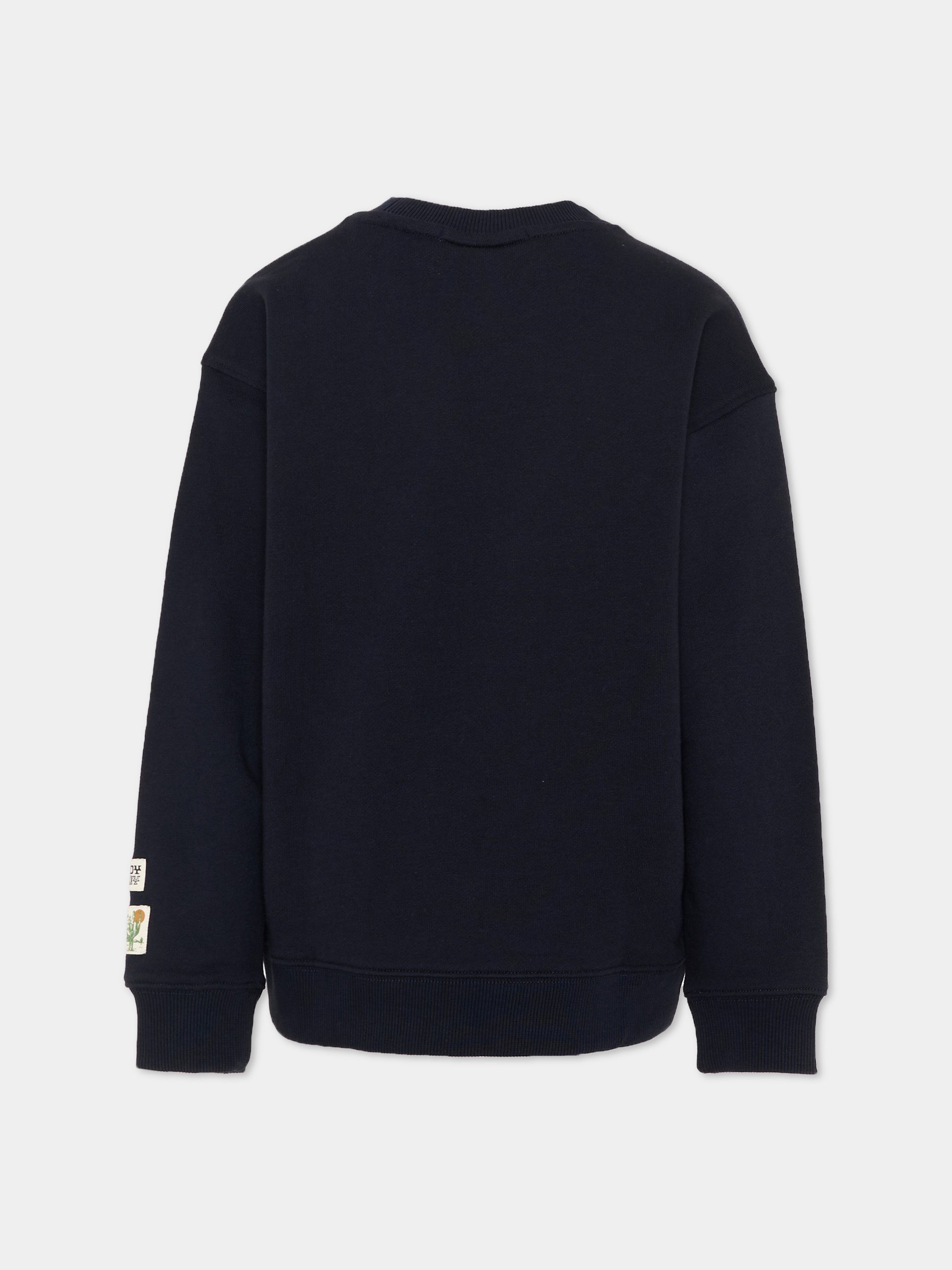 Felpa blu per bambino con patch,Scotch&soda,183025 401