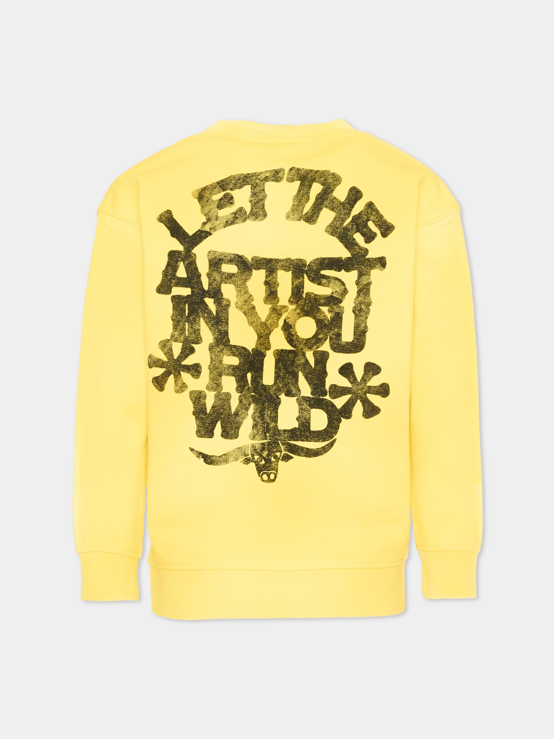 Felpa gialla con logo per bambino,Scotch&soda,183105 720