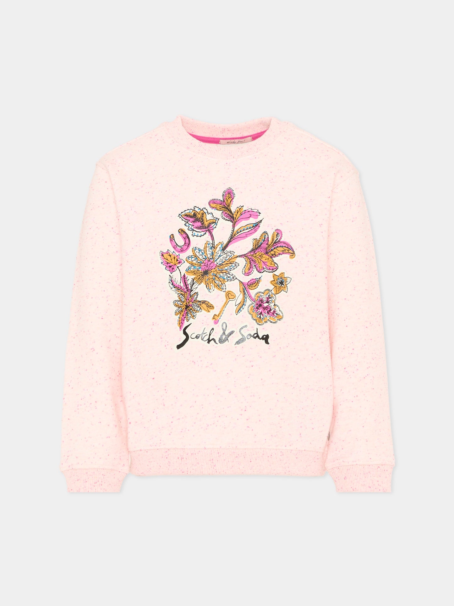Felpa rosa per bambina con fiori,Scotch&soda,183031 270