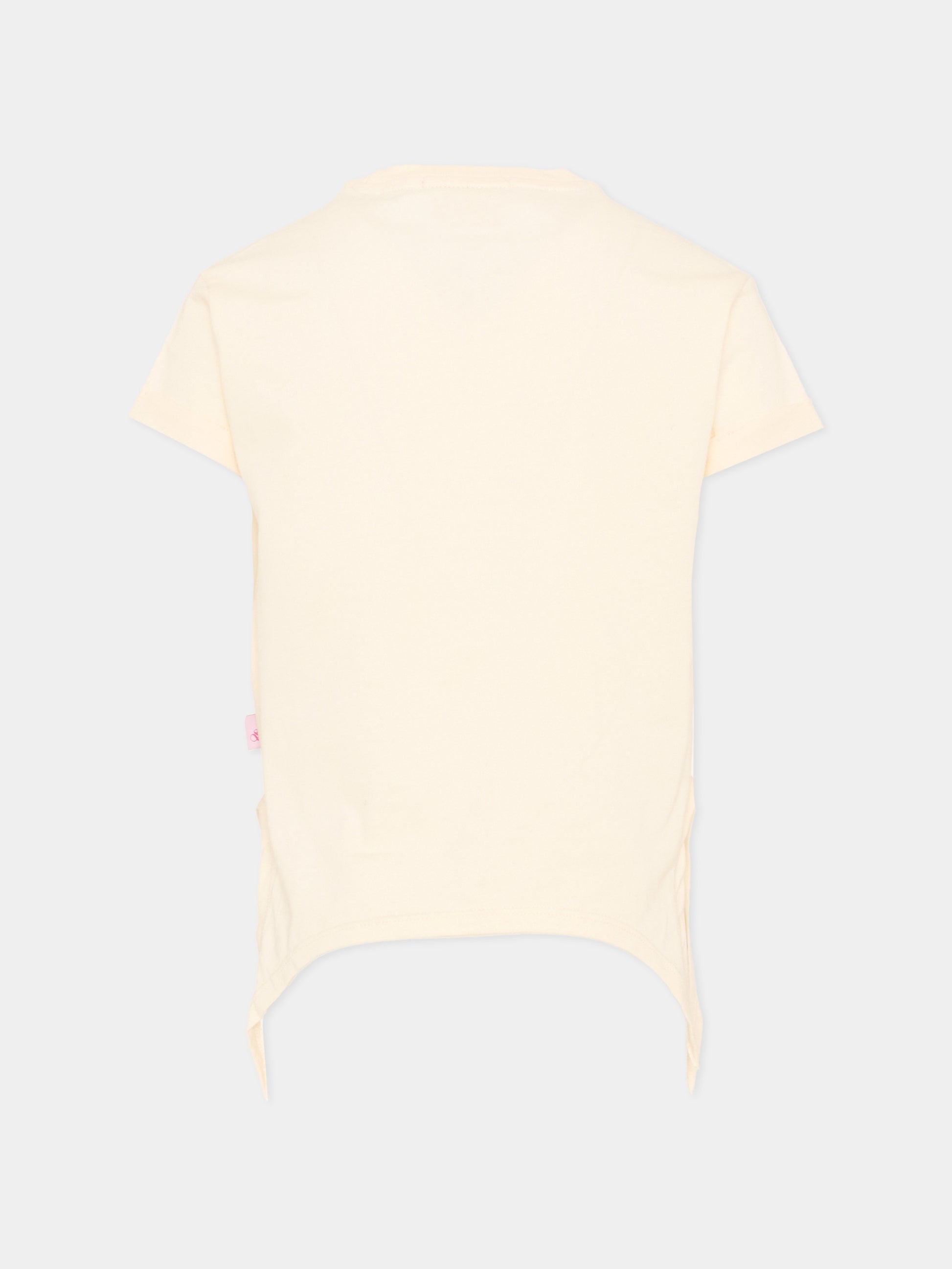 T-shirt avorio per bambina con stampa multicolor,Scotch&soda,182085 270