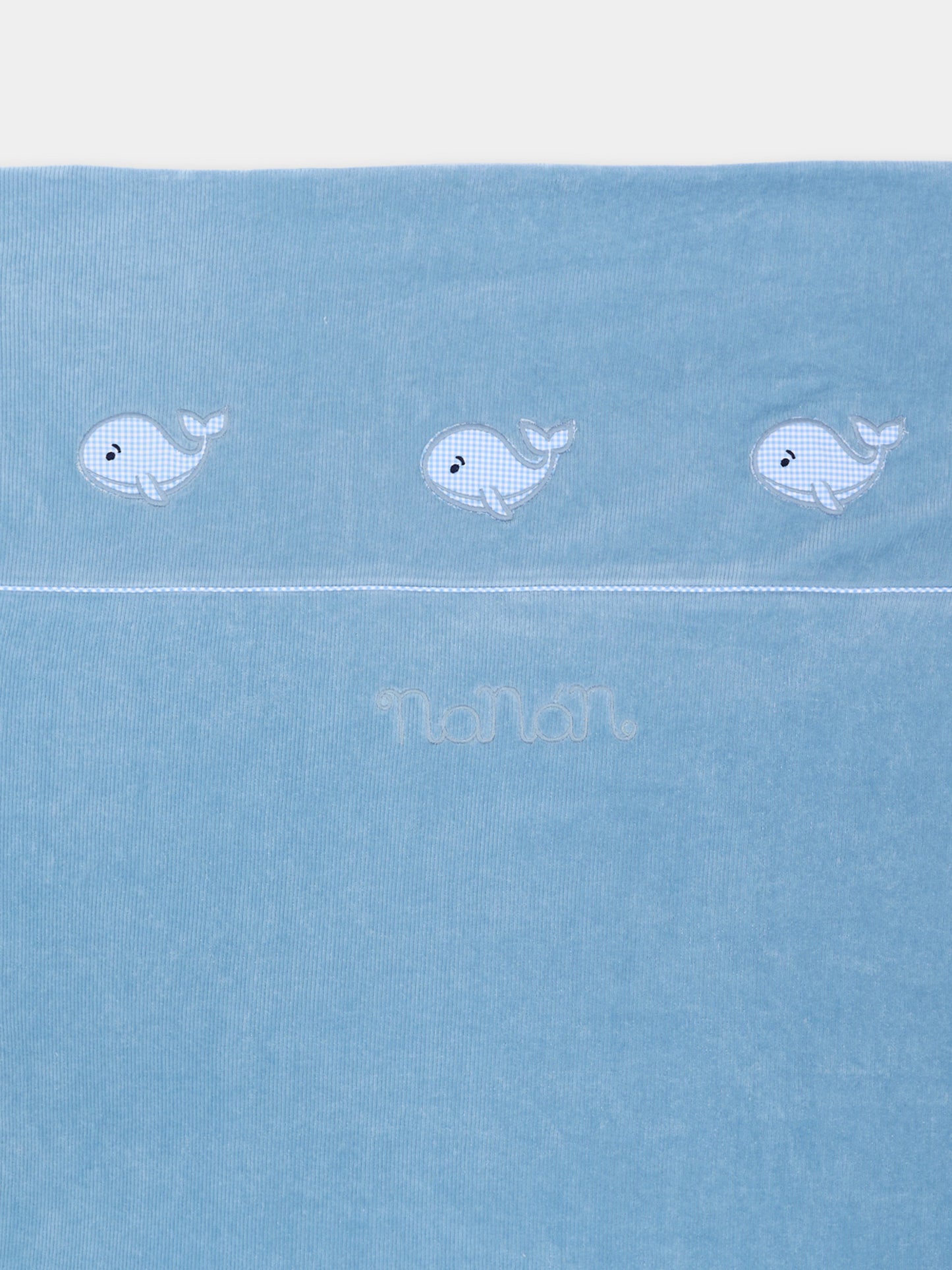 Coperta azzurra per neonato con balene,Nanán,I26177A