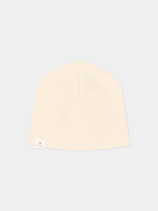Cappello per neonato beige con logo,Nanán,I26168BE