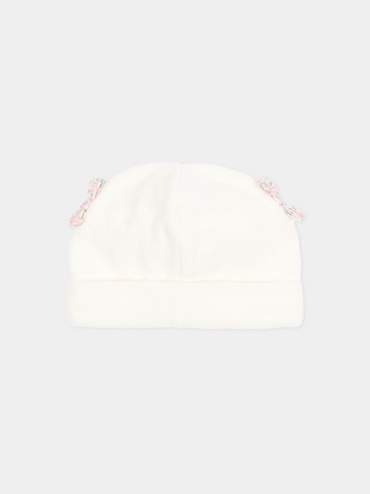 Cappellino avorio per neonata con fiocchi,Nanán,I26422OW