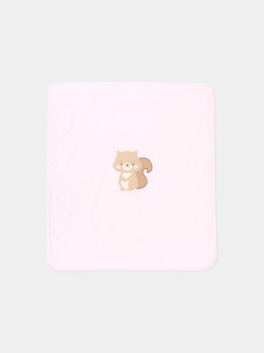 Coperta rosa per neonata con scoiattolo,Nanán,I26022R