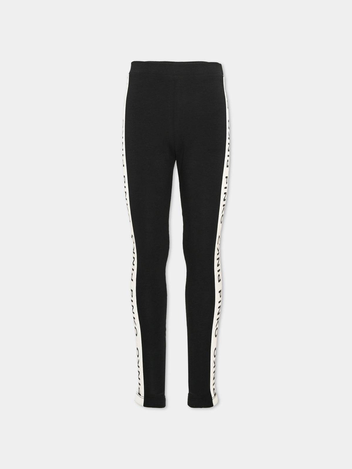 Leggings nero per bambina con logo,Pinko,KFPA082 C JE018 0915