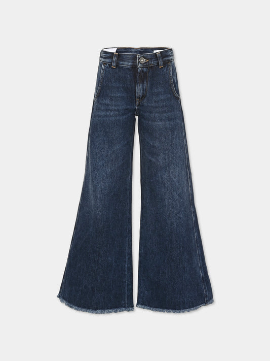 Jeans denim per bambina a zampa,Dondup Kids,DFPA231 C CF054 4005