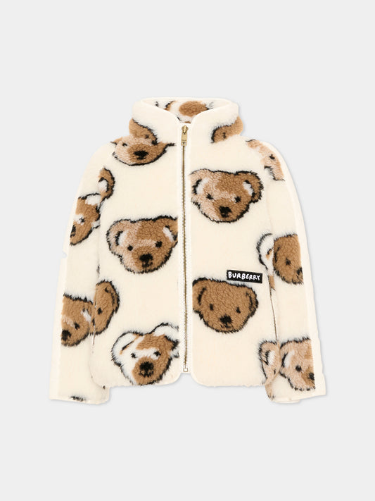 Ecopelliccia avorio per bambina,Burberry Kids,8131097 B7783