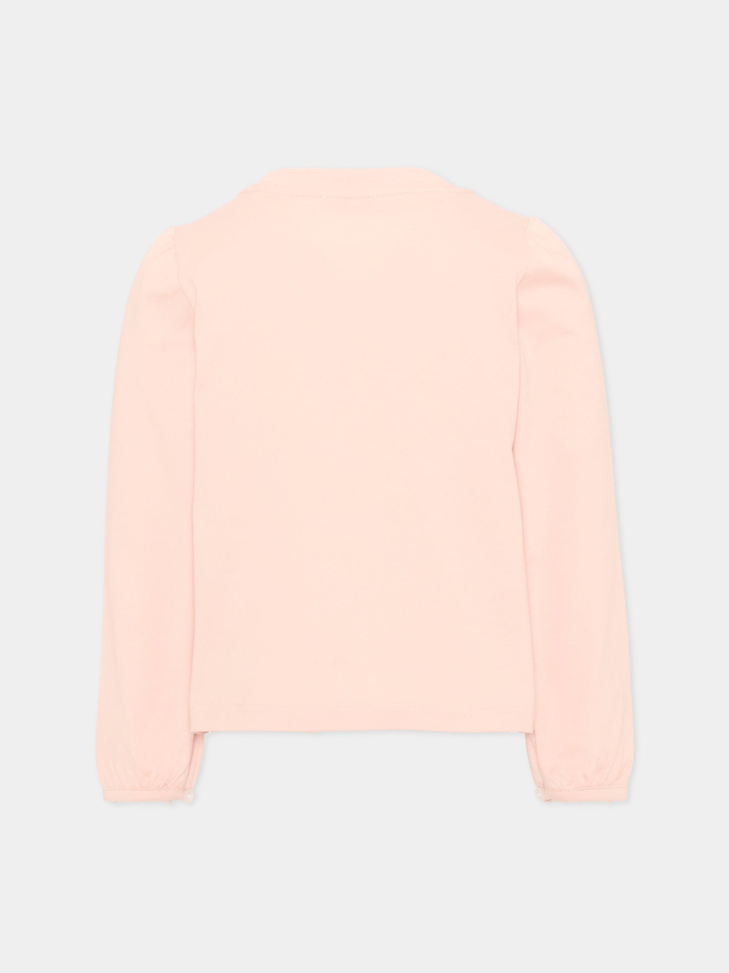 T-shirt a manica lunga rosa con stampa per bambina,Burberry Kids,8131957 C2989