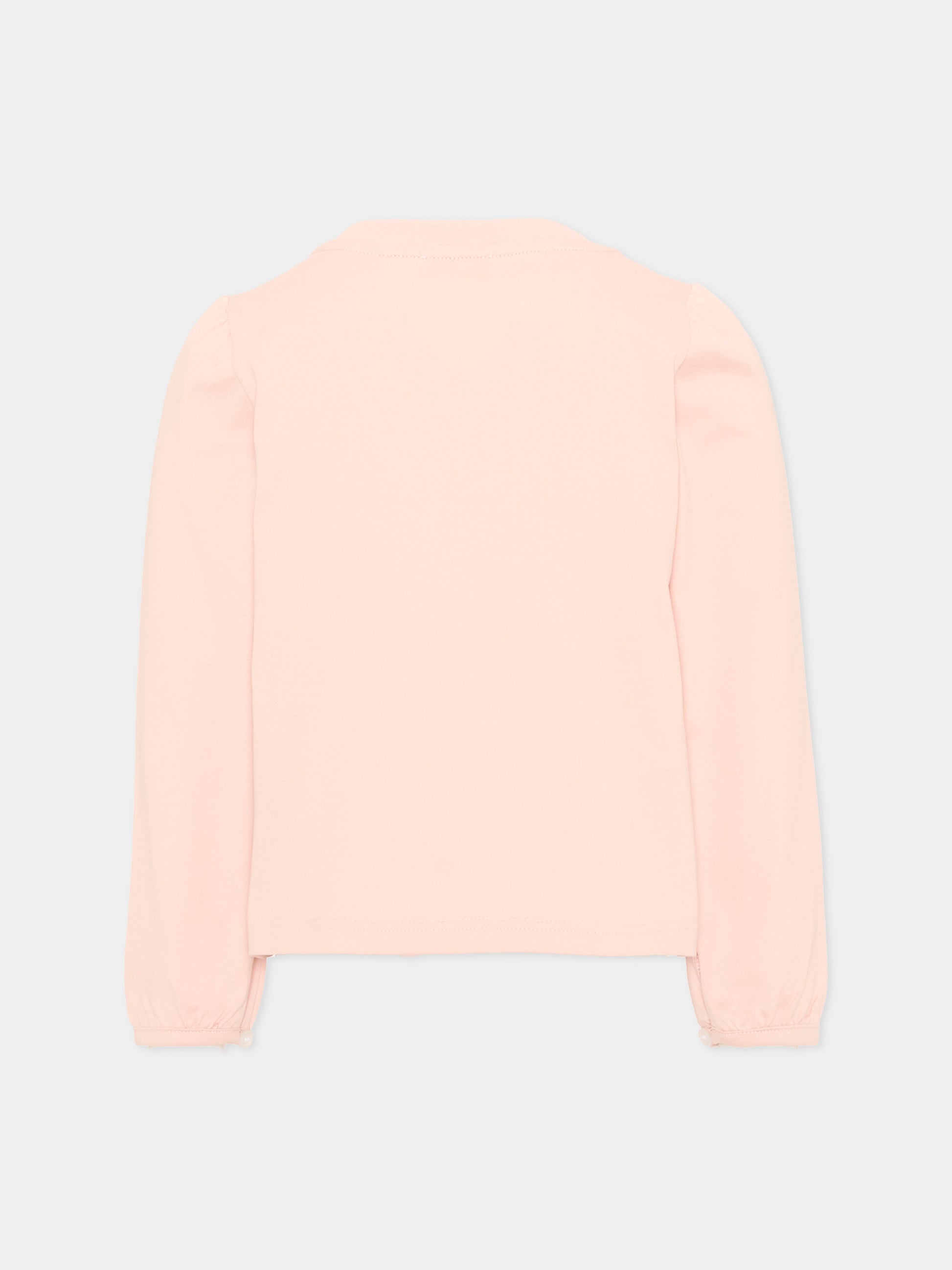 T-shirt a manica lunga rosa con stampa per bambina,Burberry Kids,8131957 C2989