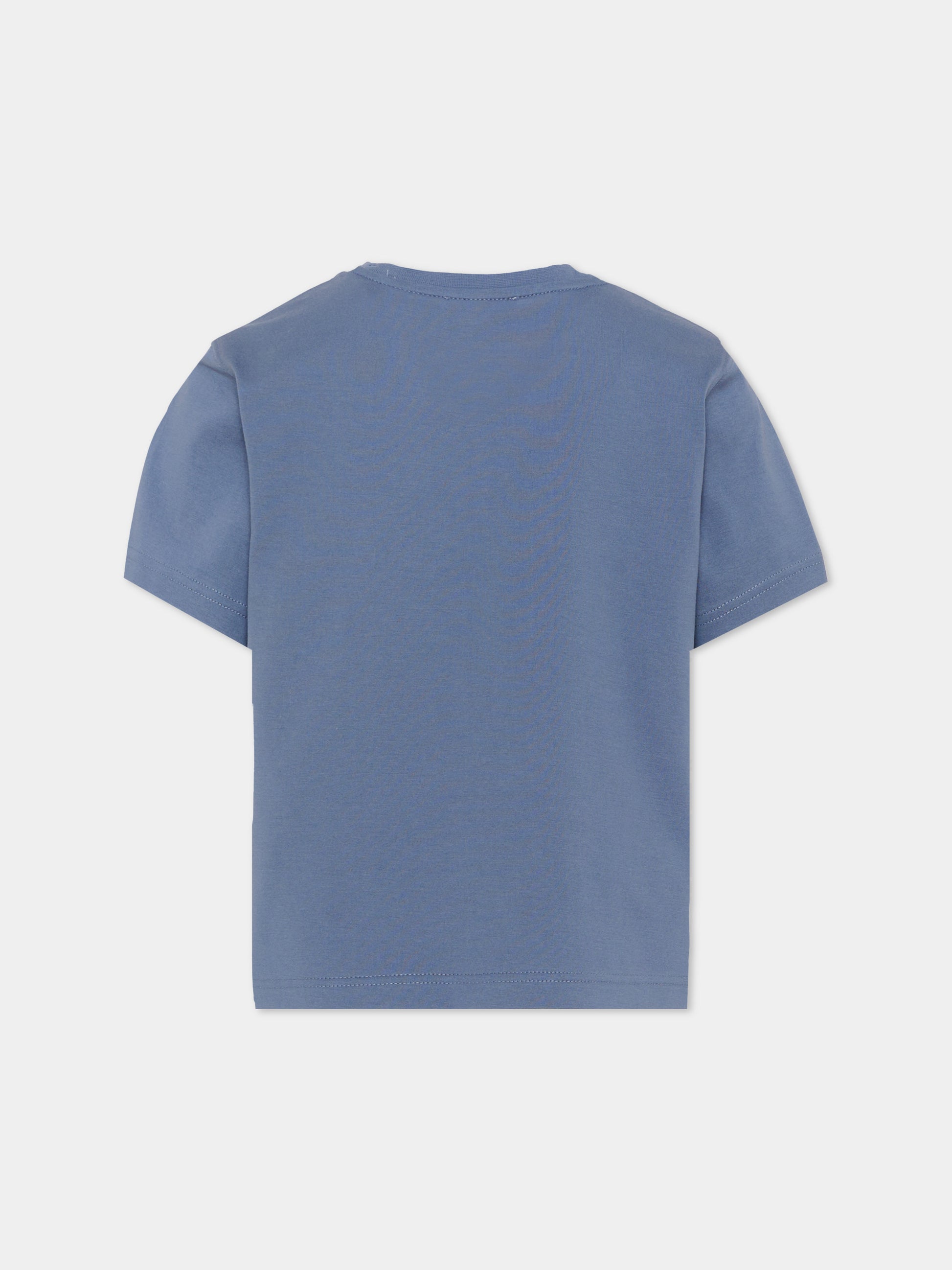 T-shirt azzurra per bambino con Thomas Bear,Burberry Kids,8132340 B6285