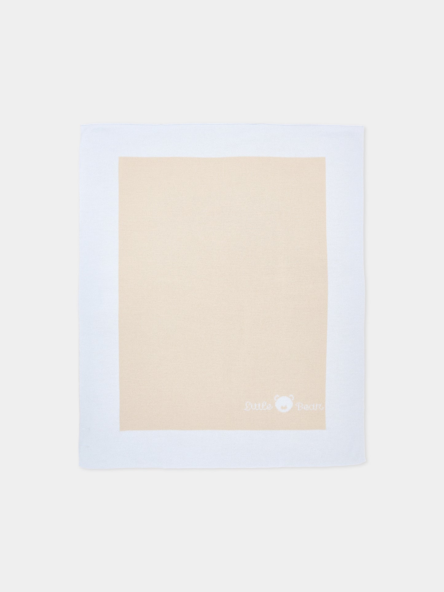 Copertina avorio per neonato bordata,Little Bear,4100 BURRO/CIELO