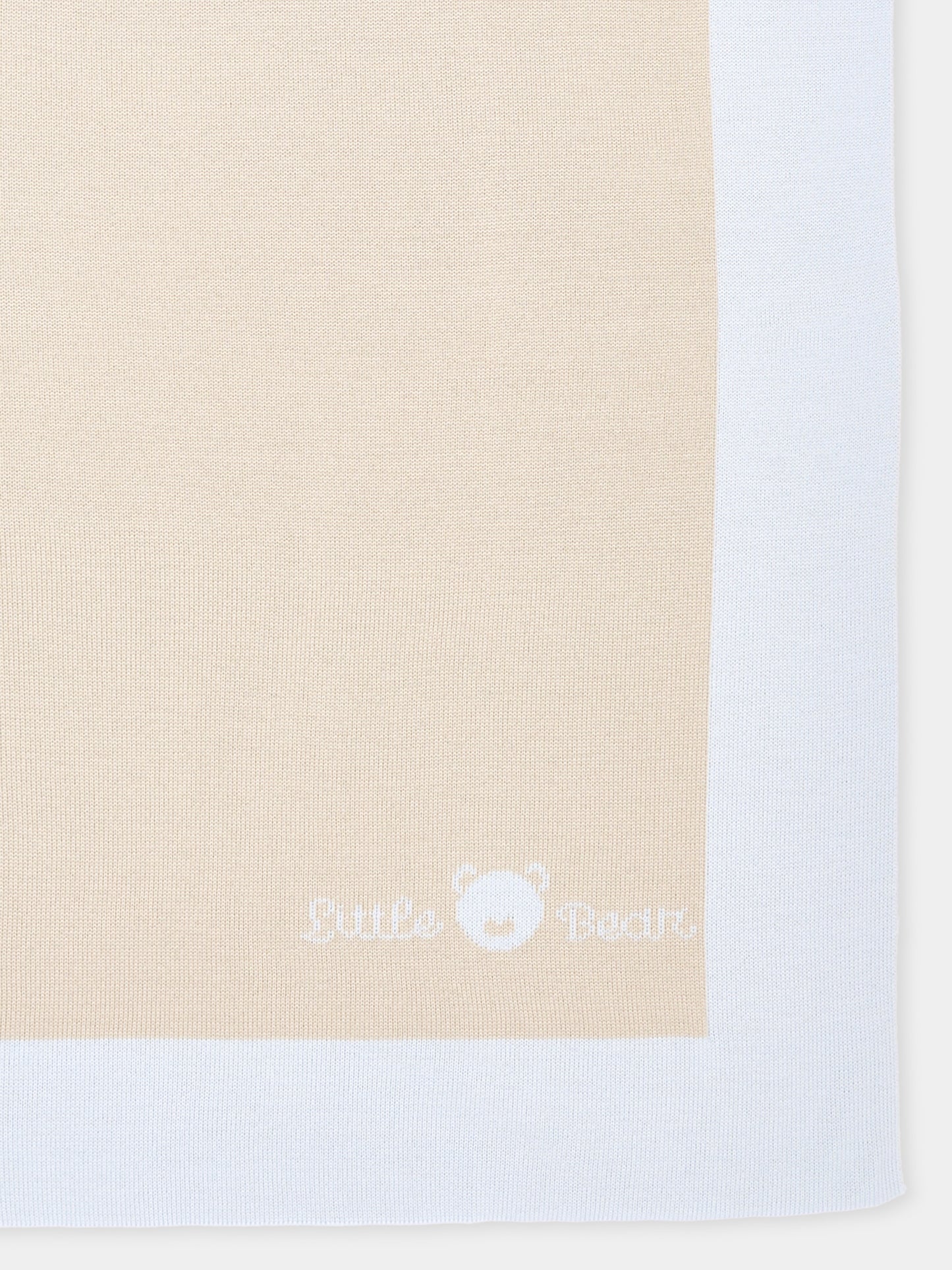 Copertina avorio per neonato bordata,Little Bear,4100 BURRO/CIELO