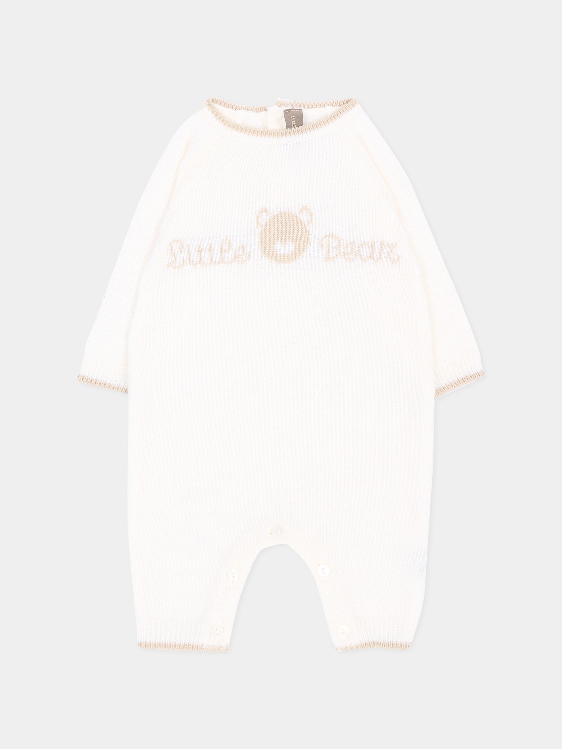 Tutina avorio per neonato con orsetto,Little Bear,4101 LATTE/BURRO