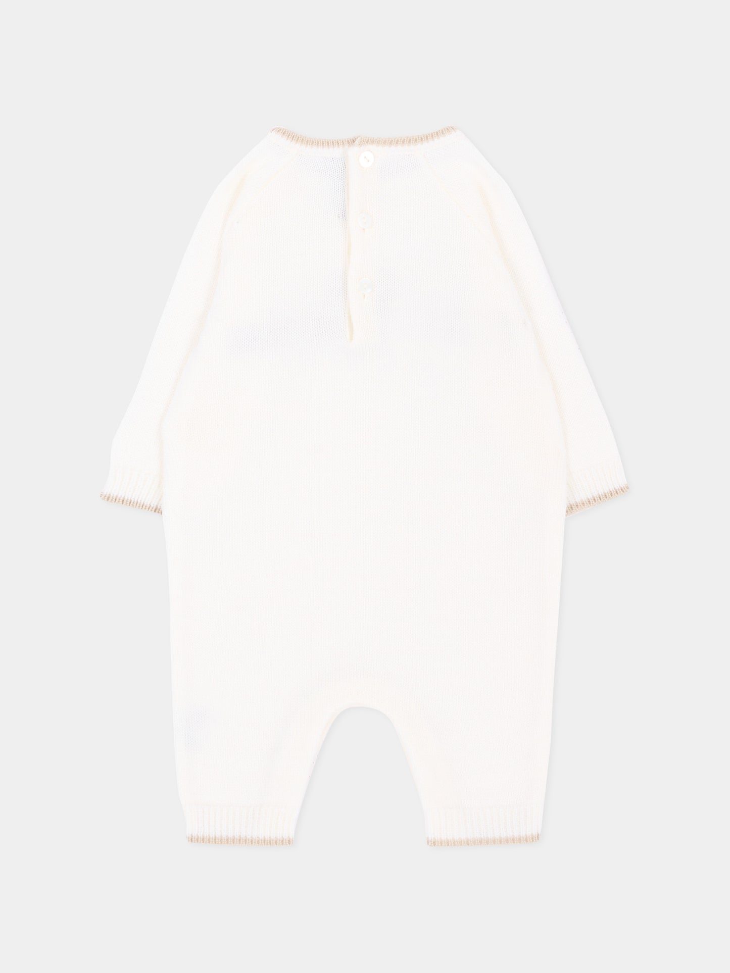 Tutina avorio per neonato con orsetto,Little Bear,4101 LATTE/BURRO
