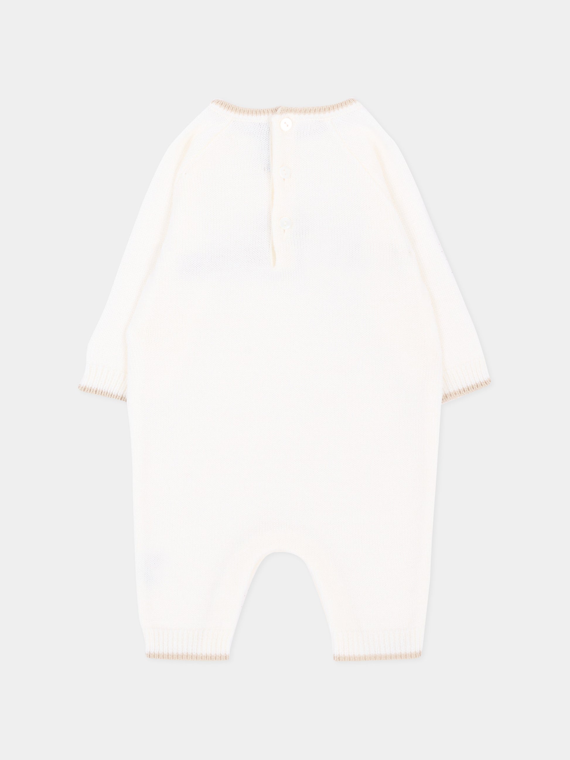 Tutina avorio per neonato con orsetto,Little Bear,4101 LATTE/BURRO