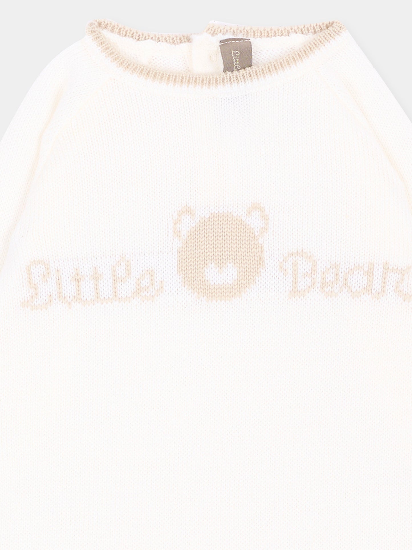 Tutina avorio per neonato con orsetto,Little Bear,4101 LATTE/BURRO