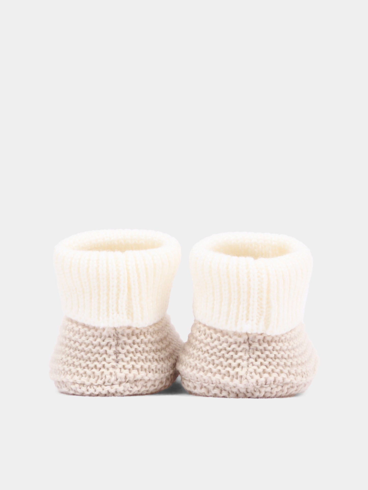 Babbucce bìbeige  per neonati in tricot,Little Bear,4129 LATTE/BURRO