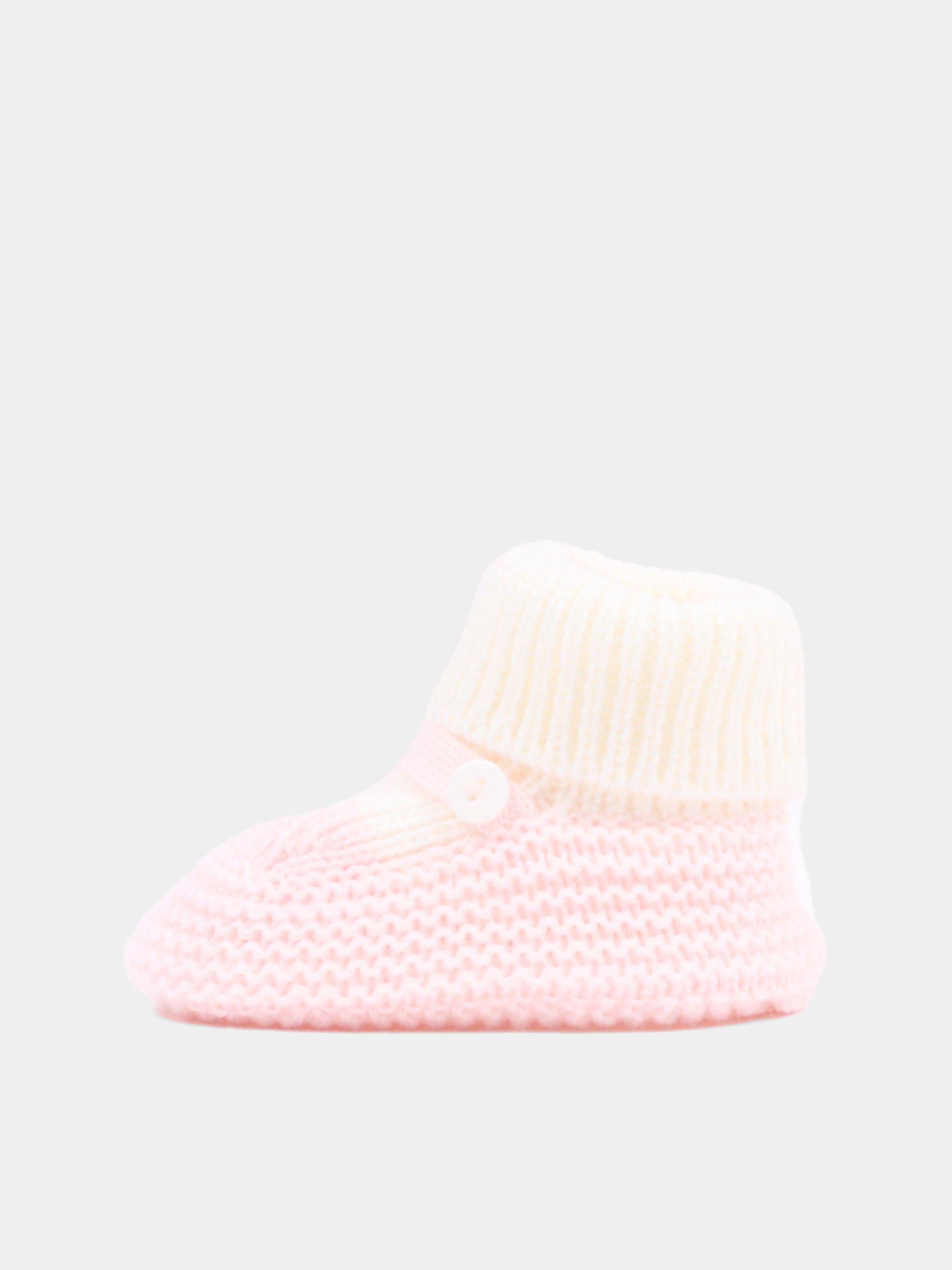 Babbucce avorio per neonata in maglia,Little Bear,4129 LATTE/CIPRIA