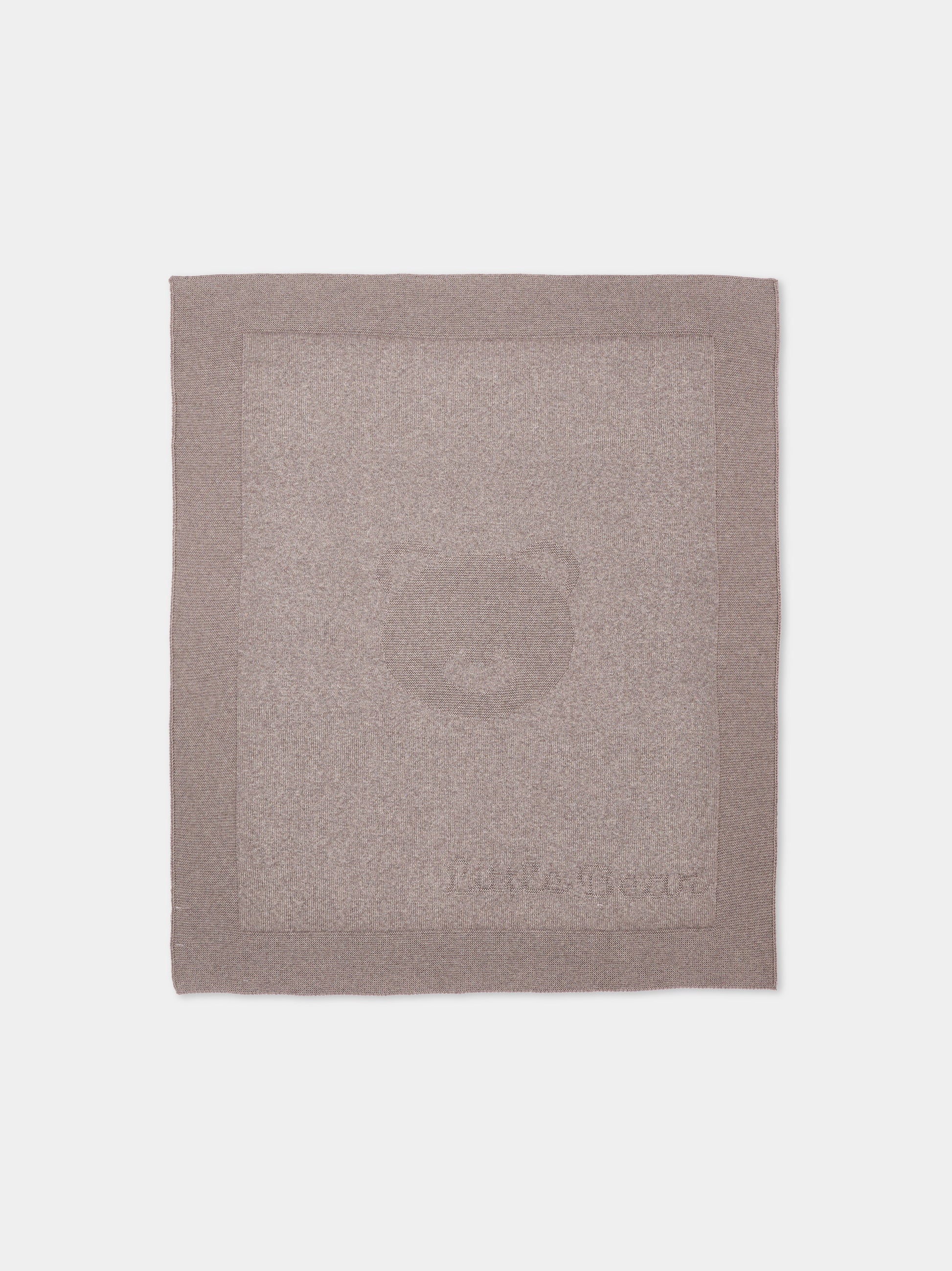 Copertina beige per neonato in maglia,Little Bear,4133 TORTORA