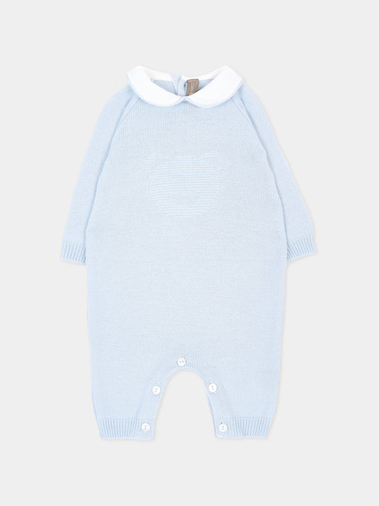 Cardigan celeste per neonato in maglia,Little Bear,4134 CIELO