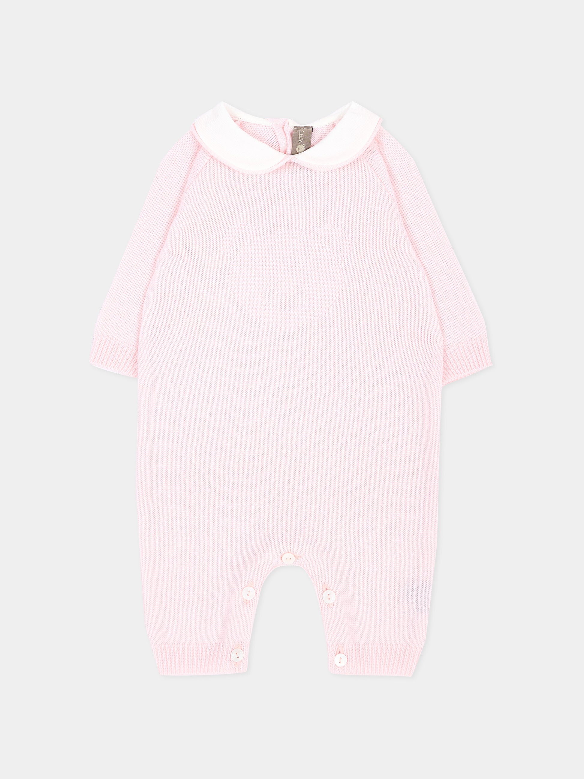 Cardigan rosa per neonata con colletto,Little Bear,4134 CIPRIA