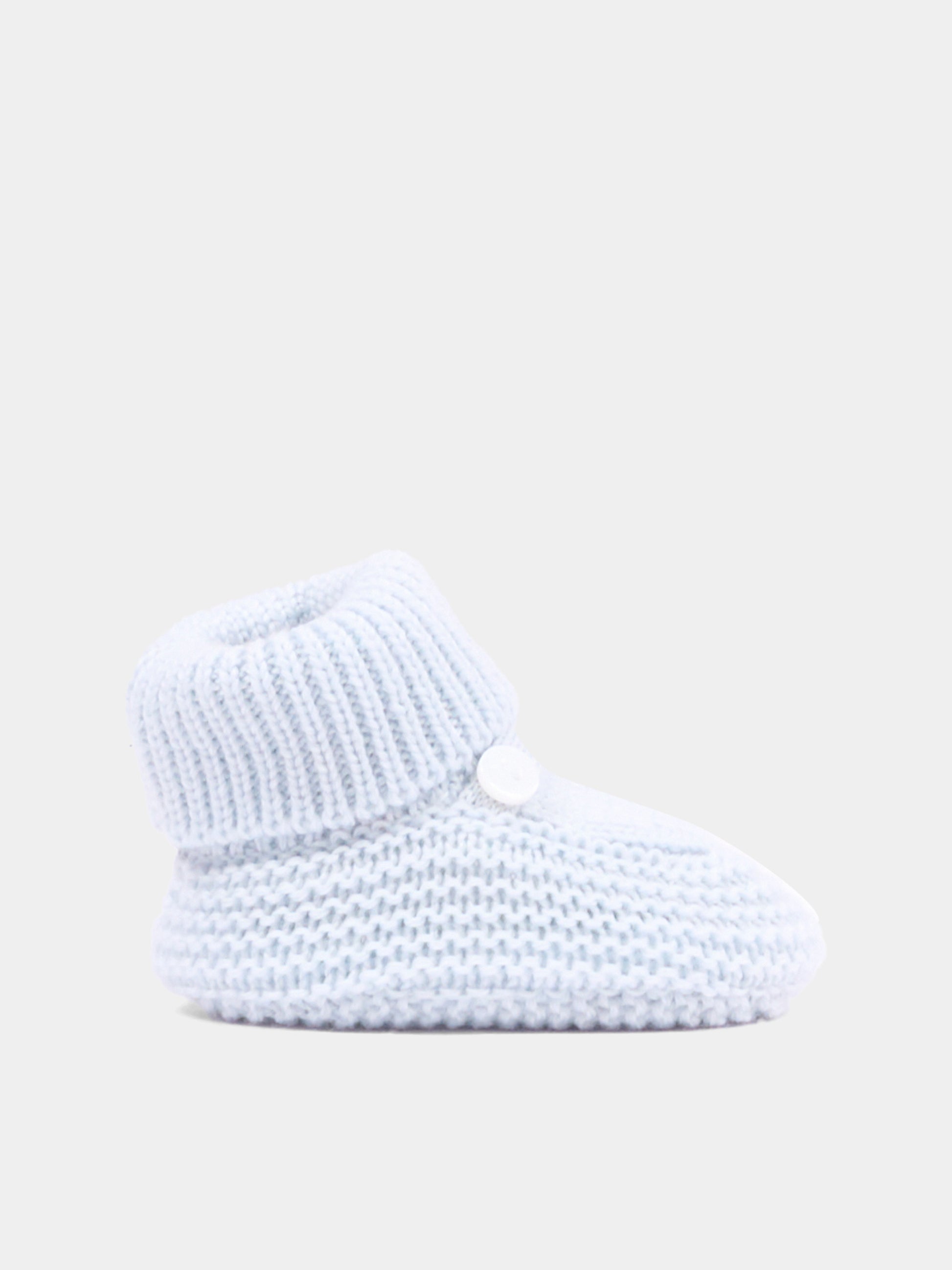Babbucce celeste per neonato in tricot,Little Bear,4129 CIELO
