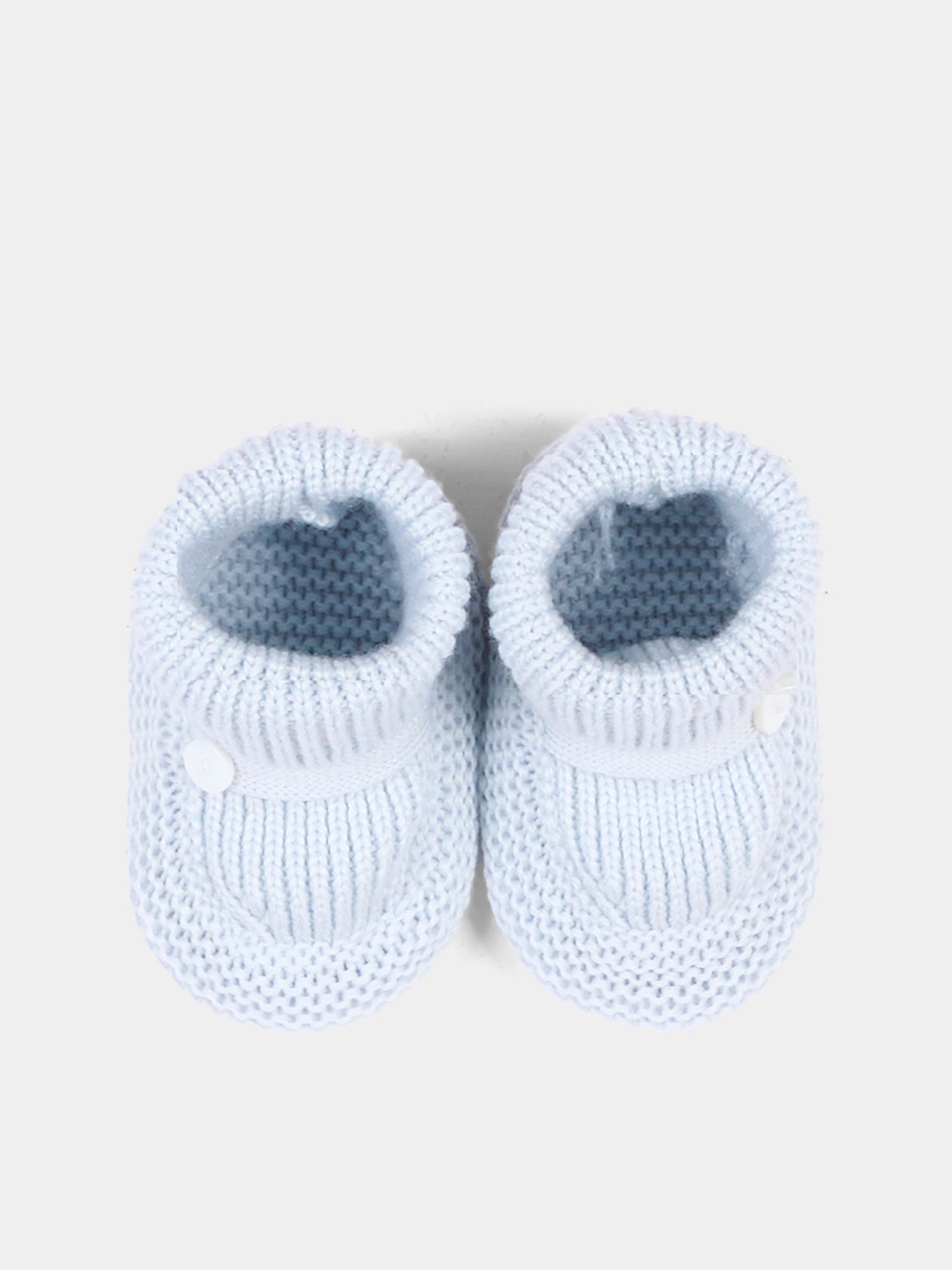 Babbucce celeste per neonato in tricot,Little Bear,4129 CIELO