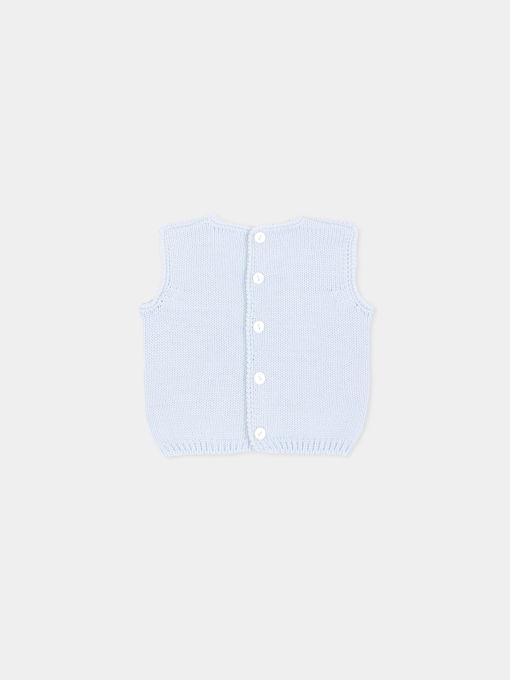 Gilet celeste per neonato,Little Bear,4019 CIELO