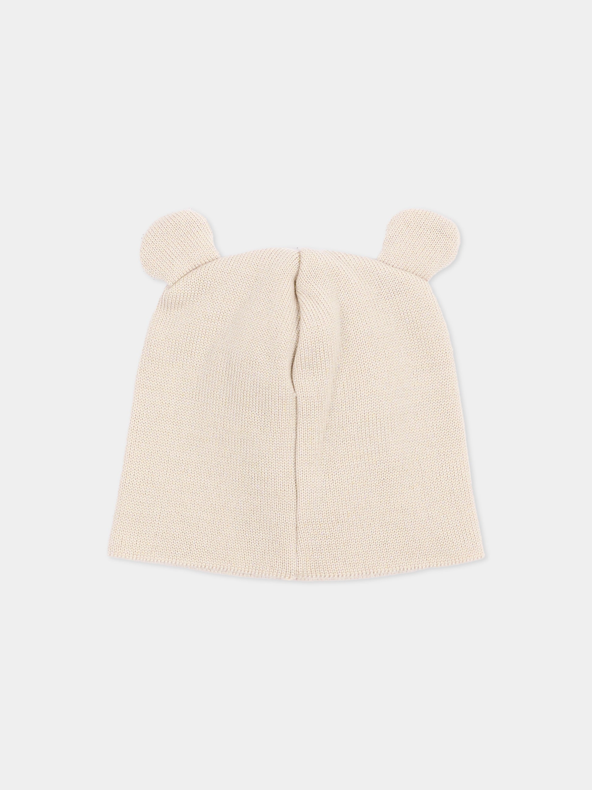 Cappellino avorio per neonata con orecchie,Little Bear,4103 BURRO
