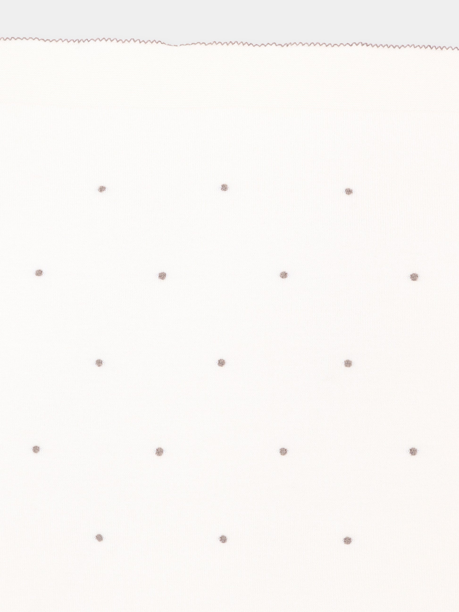 Copertina beige per neonato con ricami,Little Bear,4107 LATTE/TORTORA