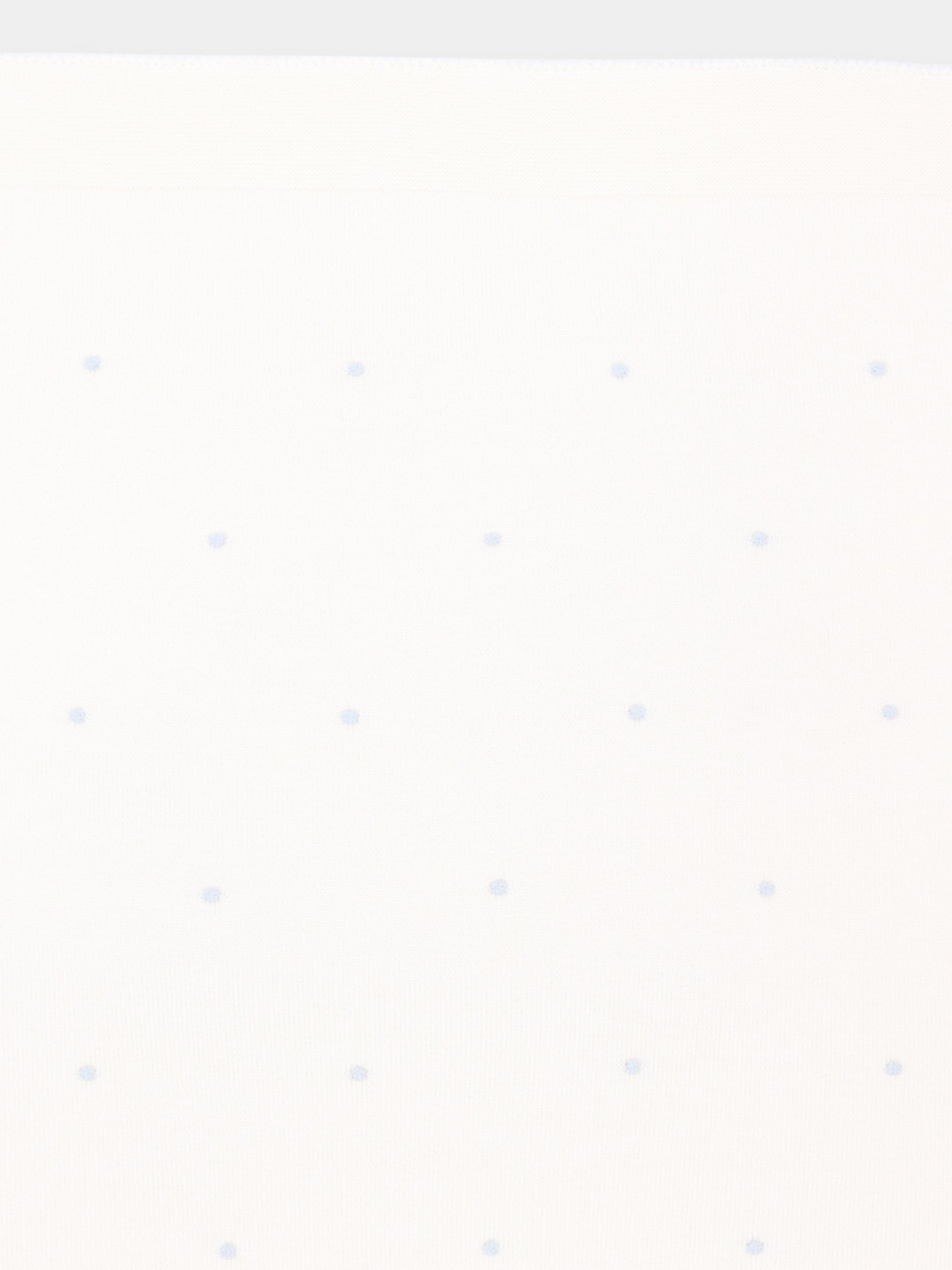 Coperta celeste per neonato a pois,Little Bear,4107 LATTE/CIELO