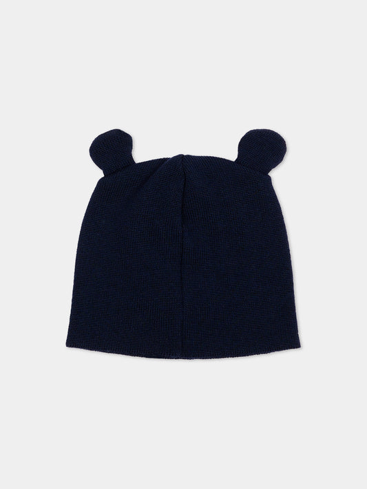 Cappello blu per neonato con orecchie,Little Bear,4103 BLU