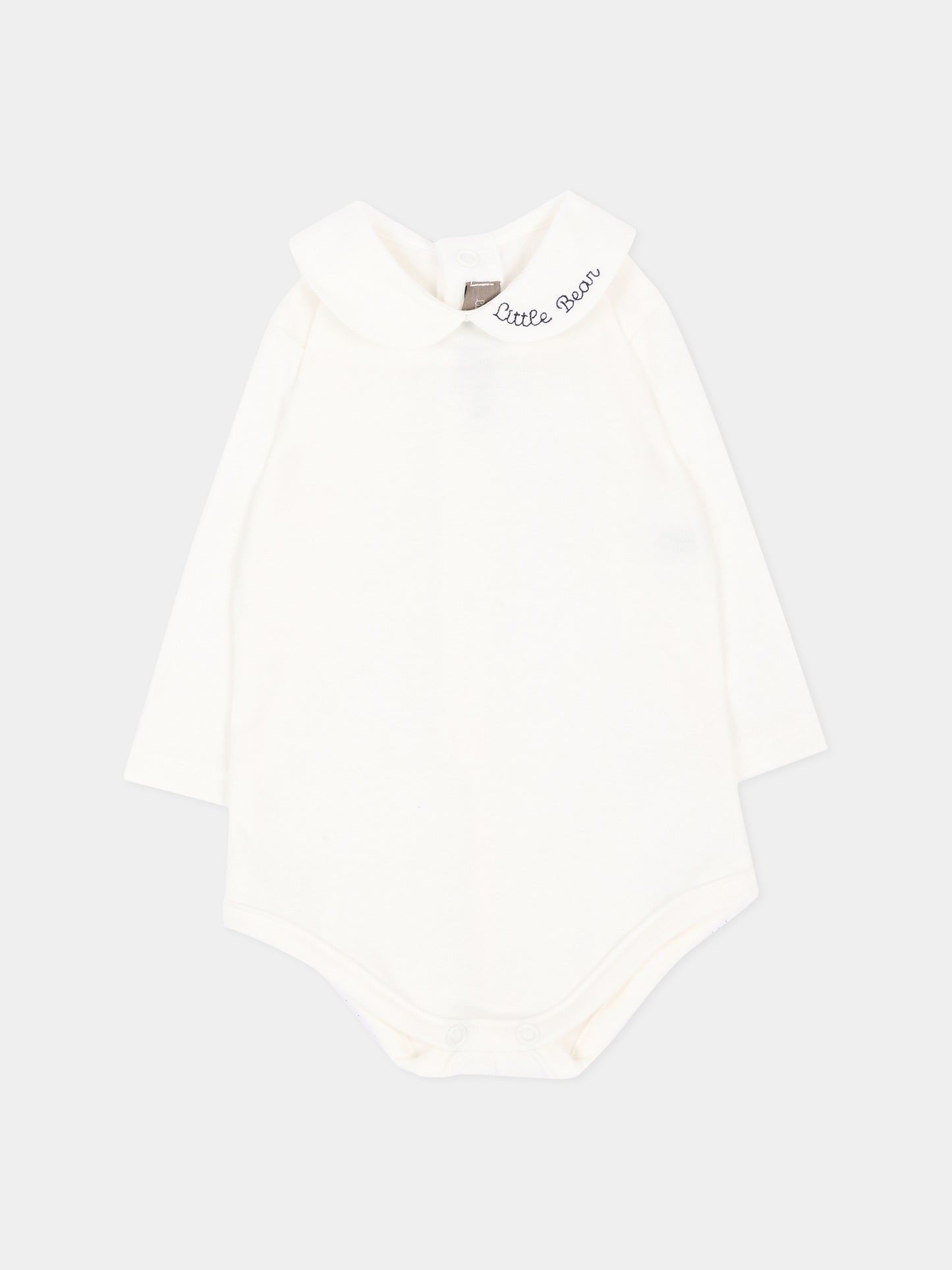 Body avorio per neonato con logo,Little Bear,5024 LATTE/BLU