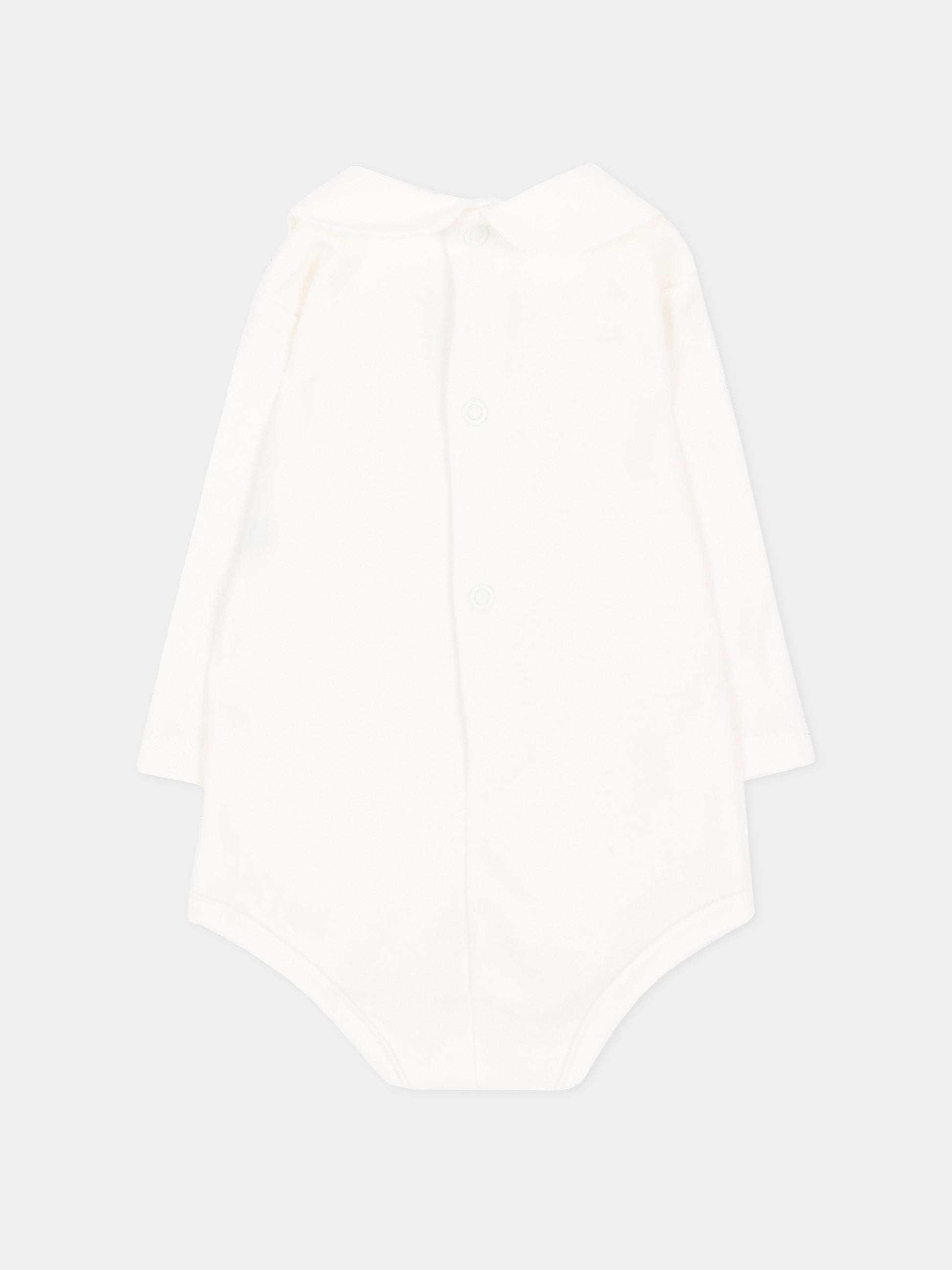 Body avorio per neonato con logo,Little Bear,5024 LATTE/BLU