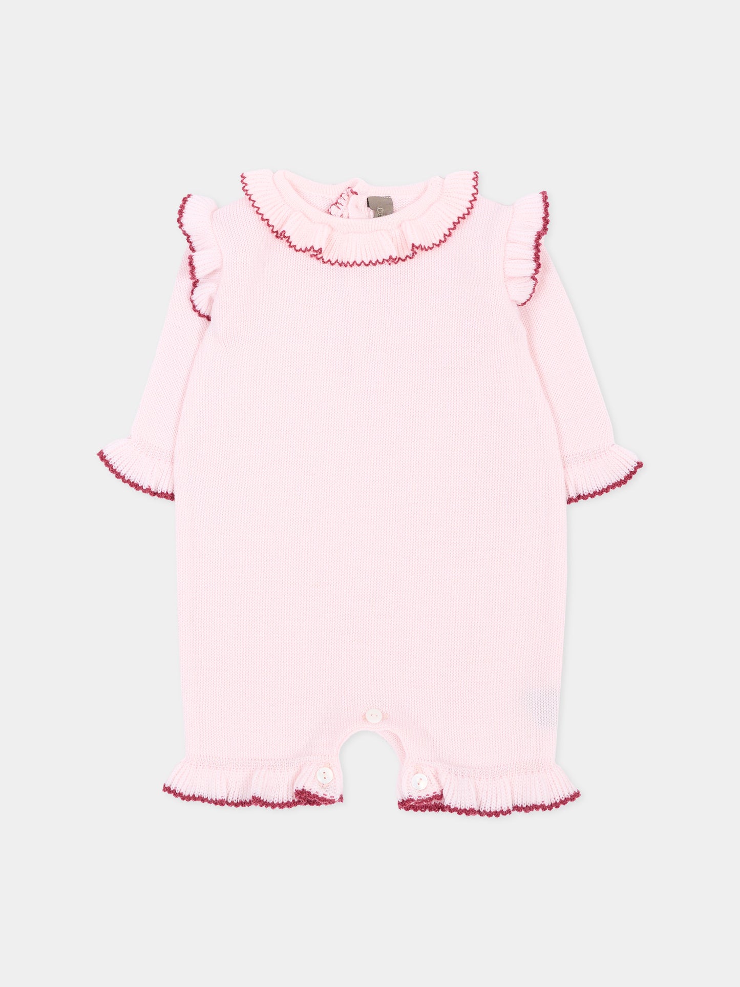 Tutina rosa per neonata con rouches,Little Bear,4125 CIPRIA/VINACCIA