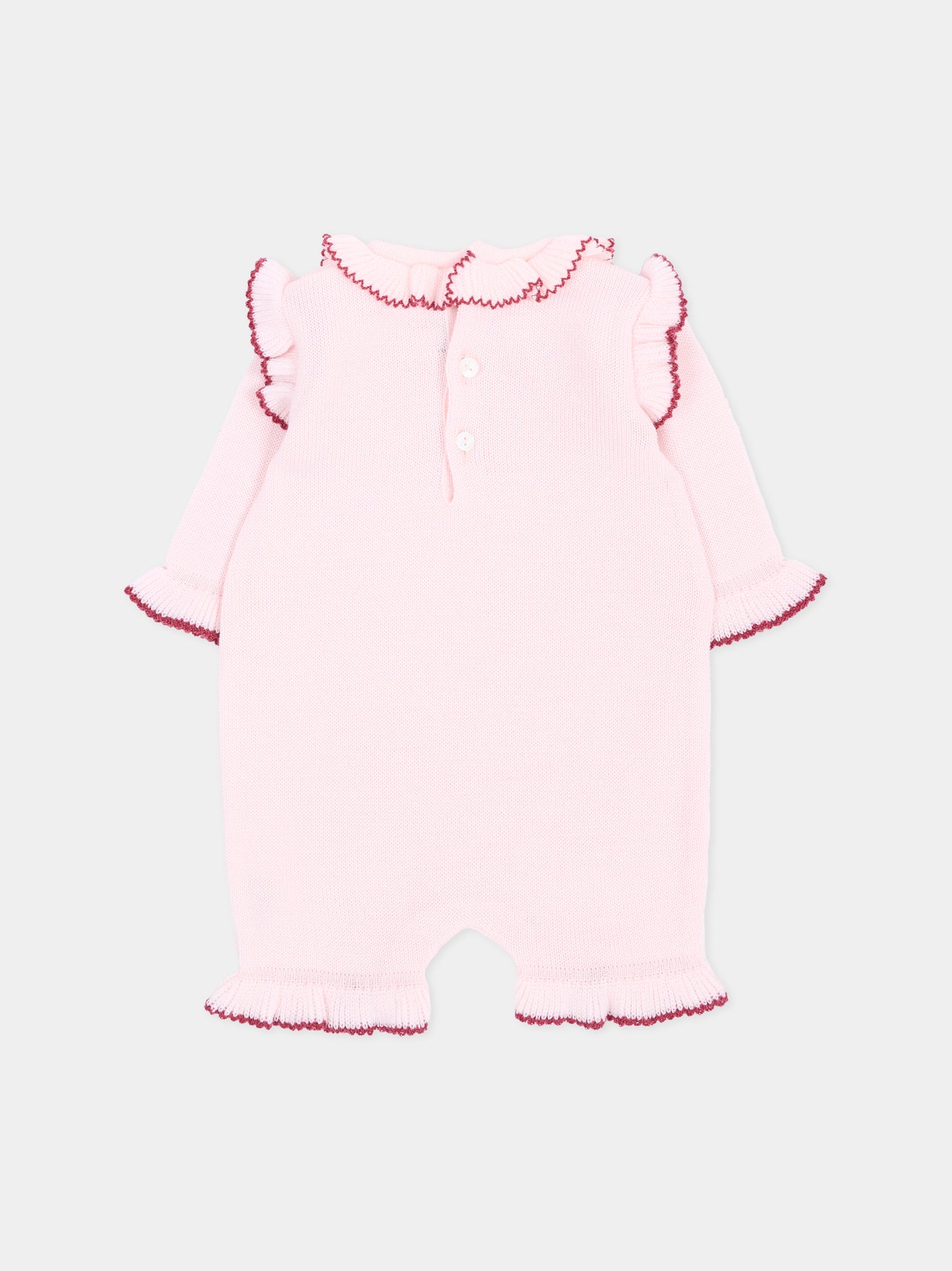 Tutina rosa per neonata con rouches,Little Bear,4125 CIPRIA/VINACCIA