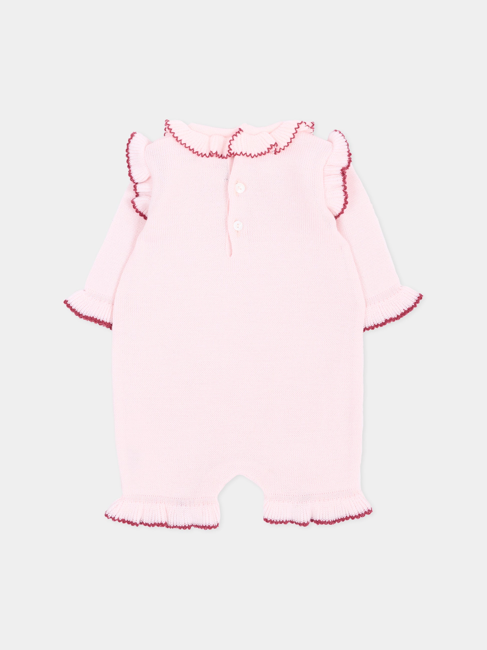 Tutina rosa per neonata con rouches,Little Bear,4125 CIPRIA/VINACCIA