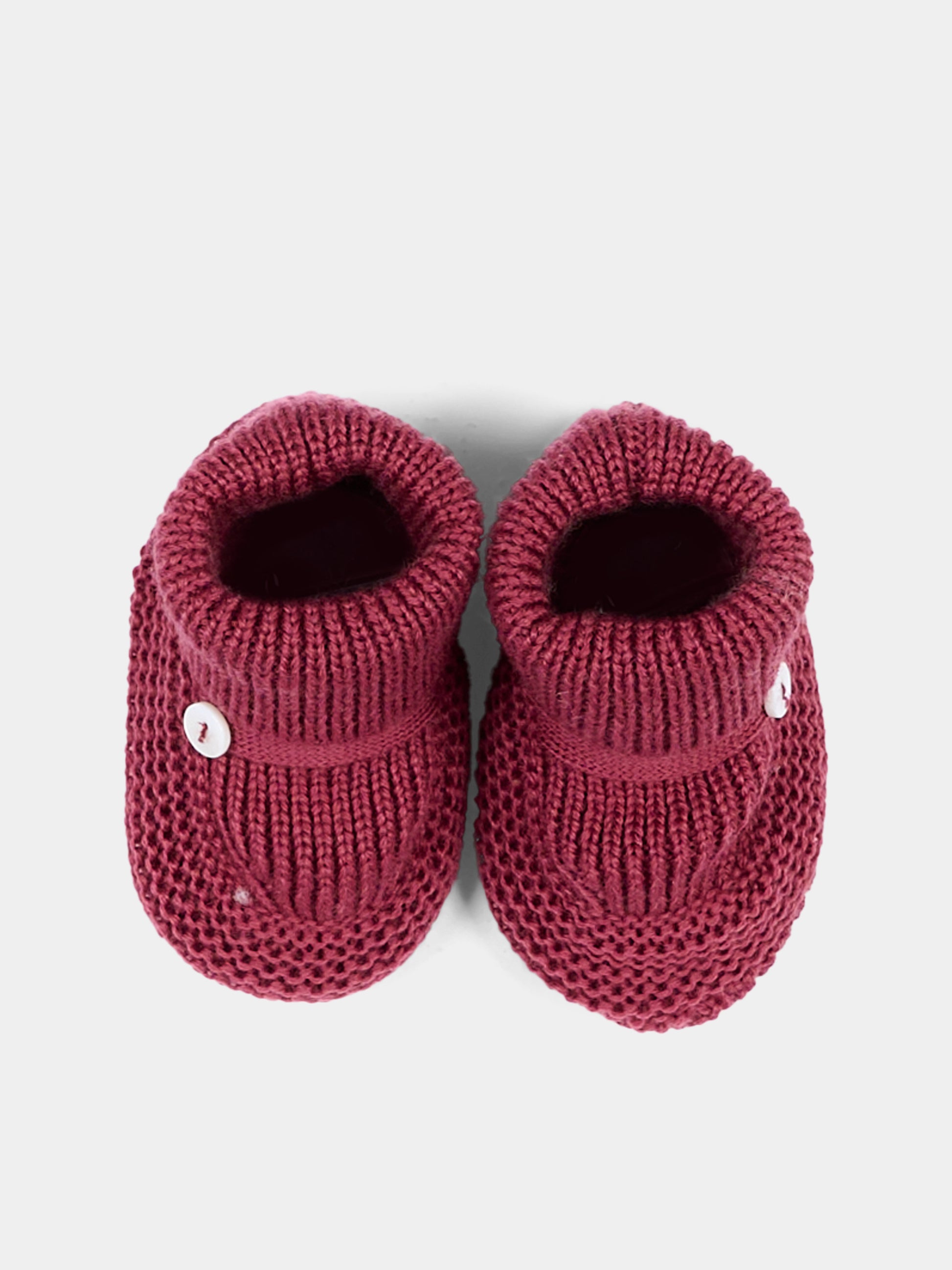 Babbucce bordeaux tricot per neonata,Little Bear,4129 VINACCIA