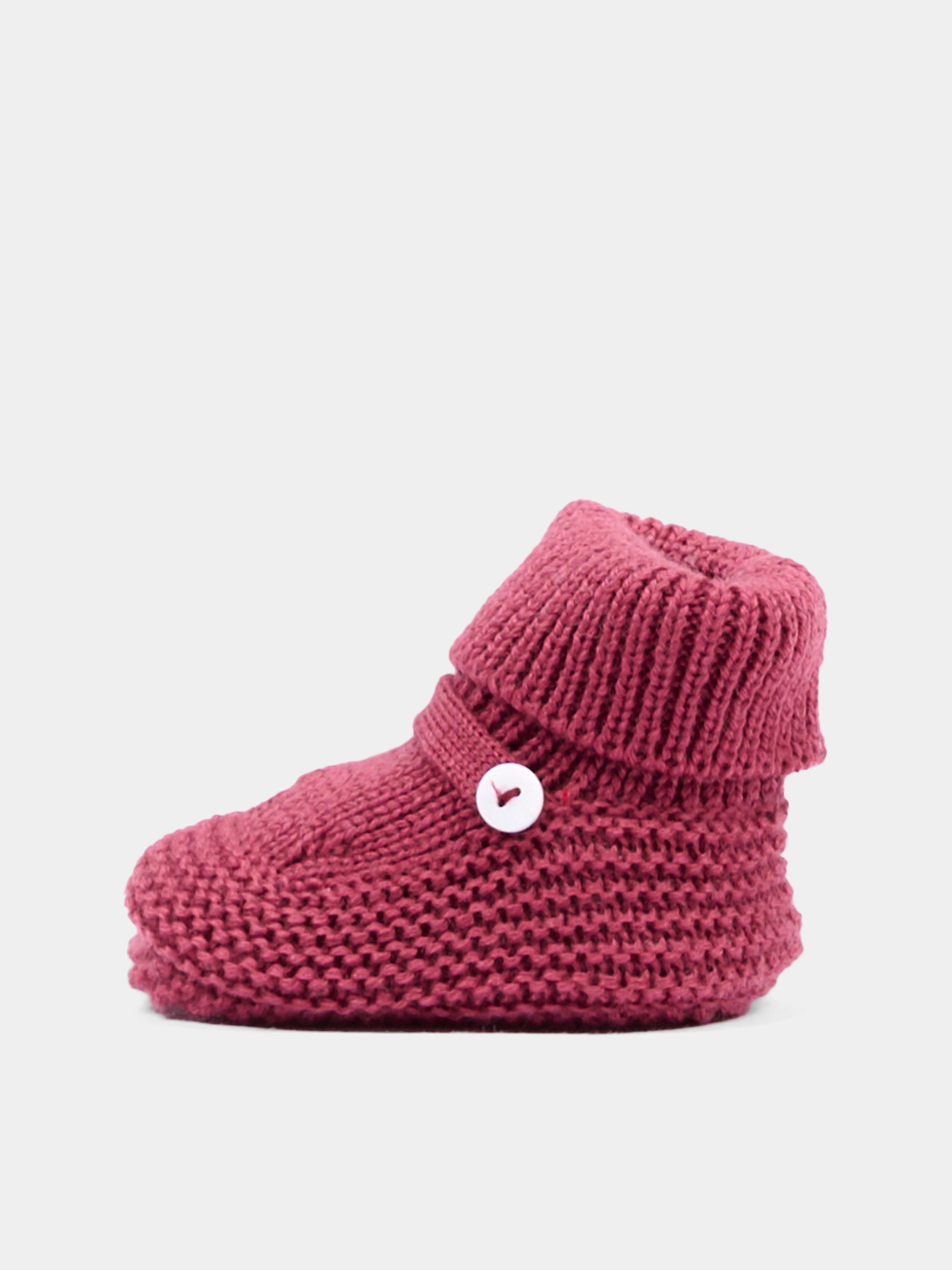 Babbucce bordeaux tricot per neonata,Little Bear,4129 VINACCIA