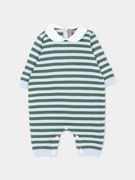 Tutina celeste a righe per neonato,Little Bear,4117 CIELO/BOSCO