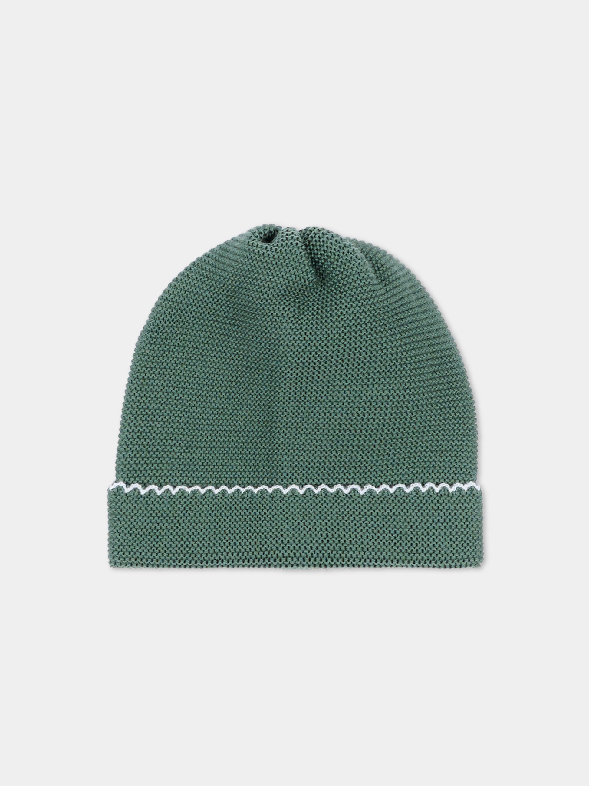 Cappello verde per neonato,Little Bear,4124 BOSCO/CIELO