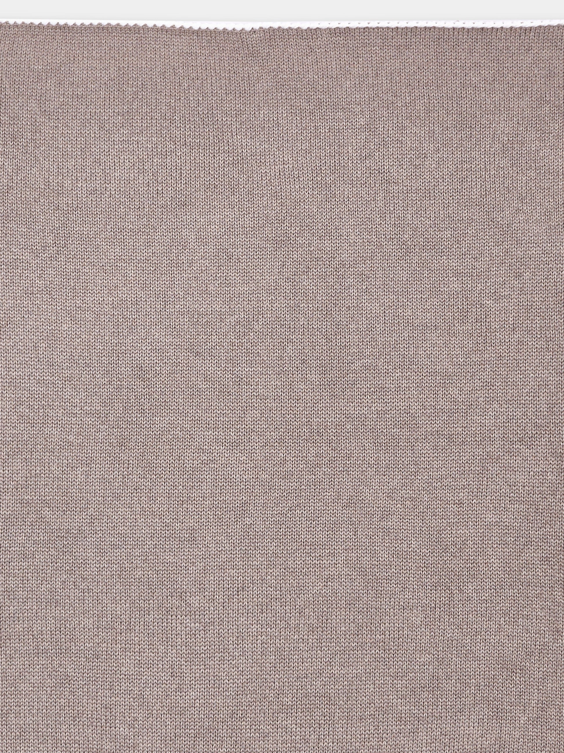 Copertina beige per neonati in maglia,Little Bear,4023 TORTORA/LATTE