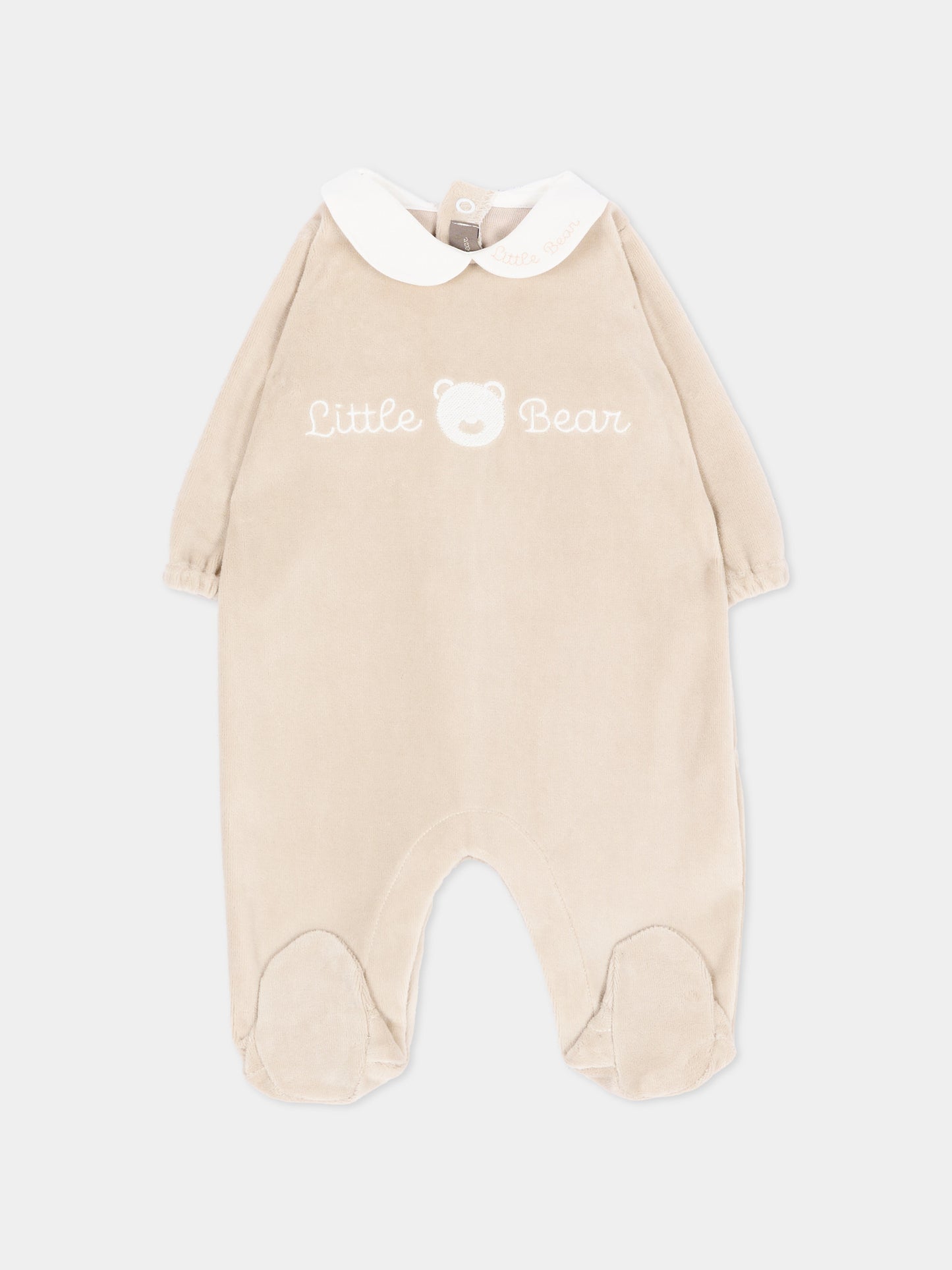 Tutina tortora per neonati con colletto,Little Bear,4049 TORTORA/LATTE