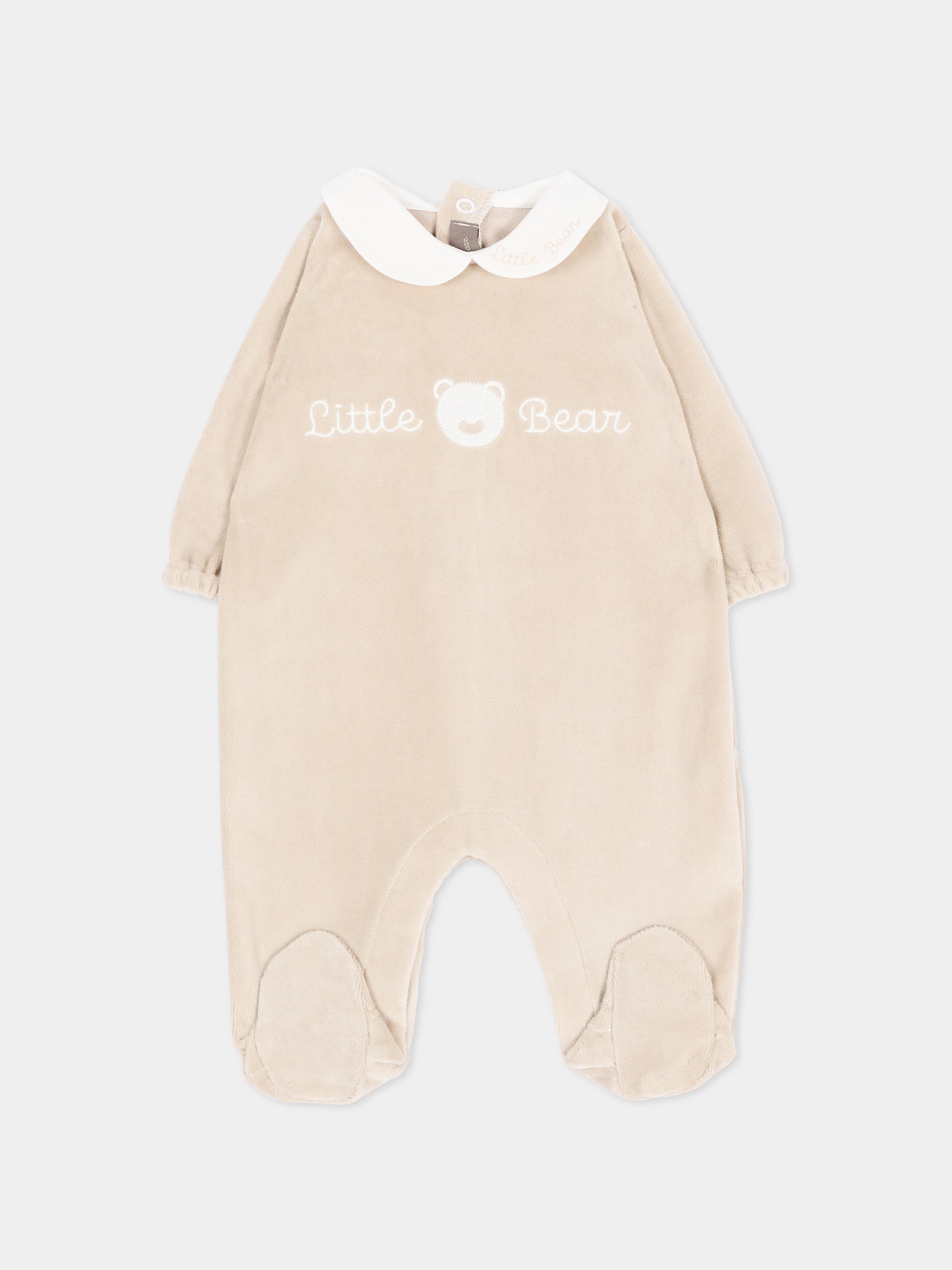 Tutina tortora per neonati con colletto,Little Bear,4049 TORTORA/LATTE