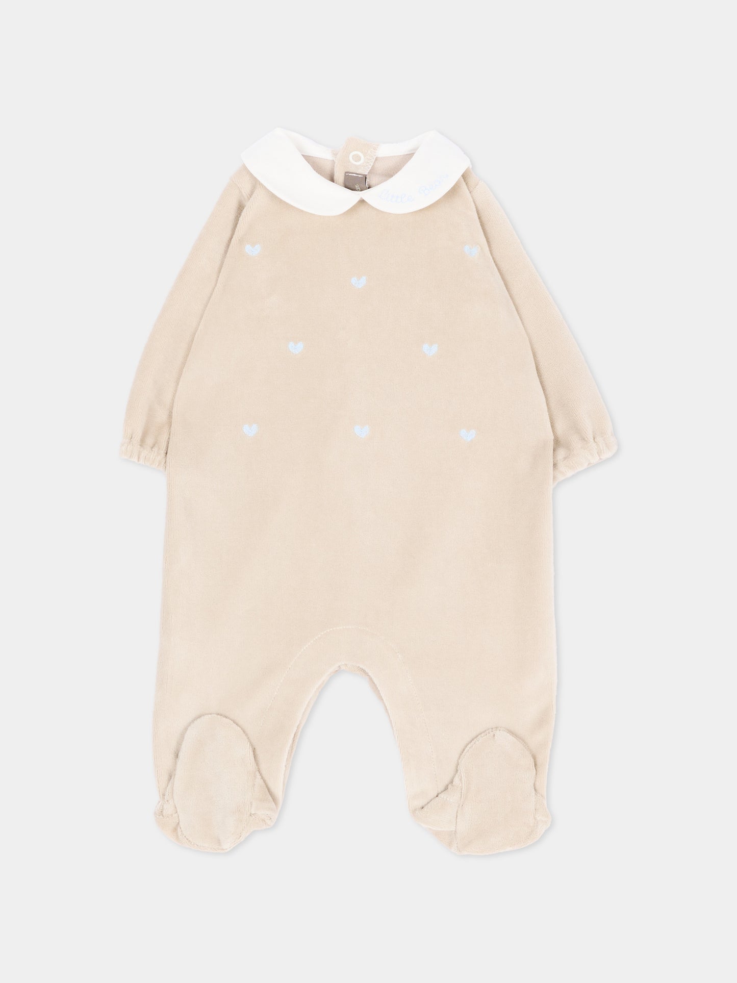Tutina marrone per neonata con cuori,Little Bear,4046 TORTORA/ROSA