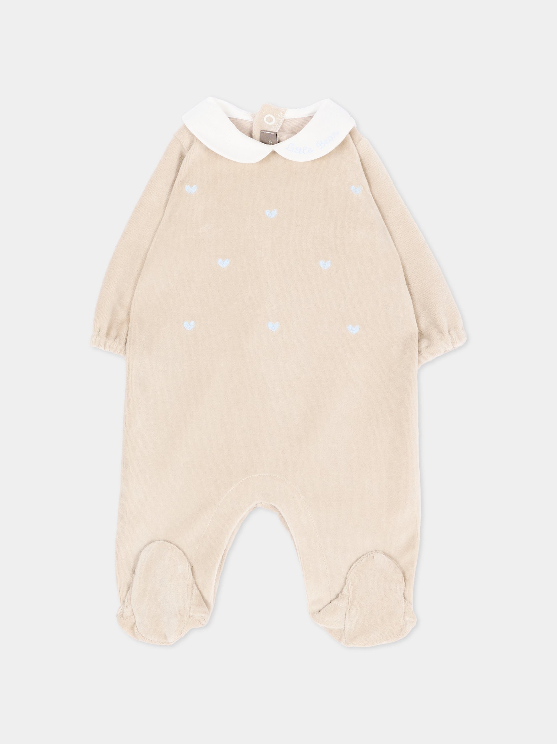 Tutina marrone per neonata con cuori,Little Bear,4046 TORTORA/ROSA
