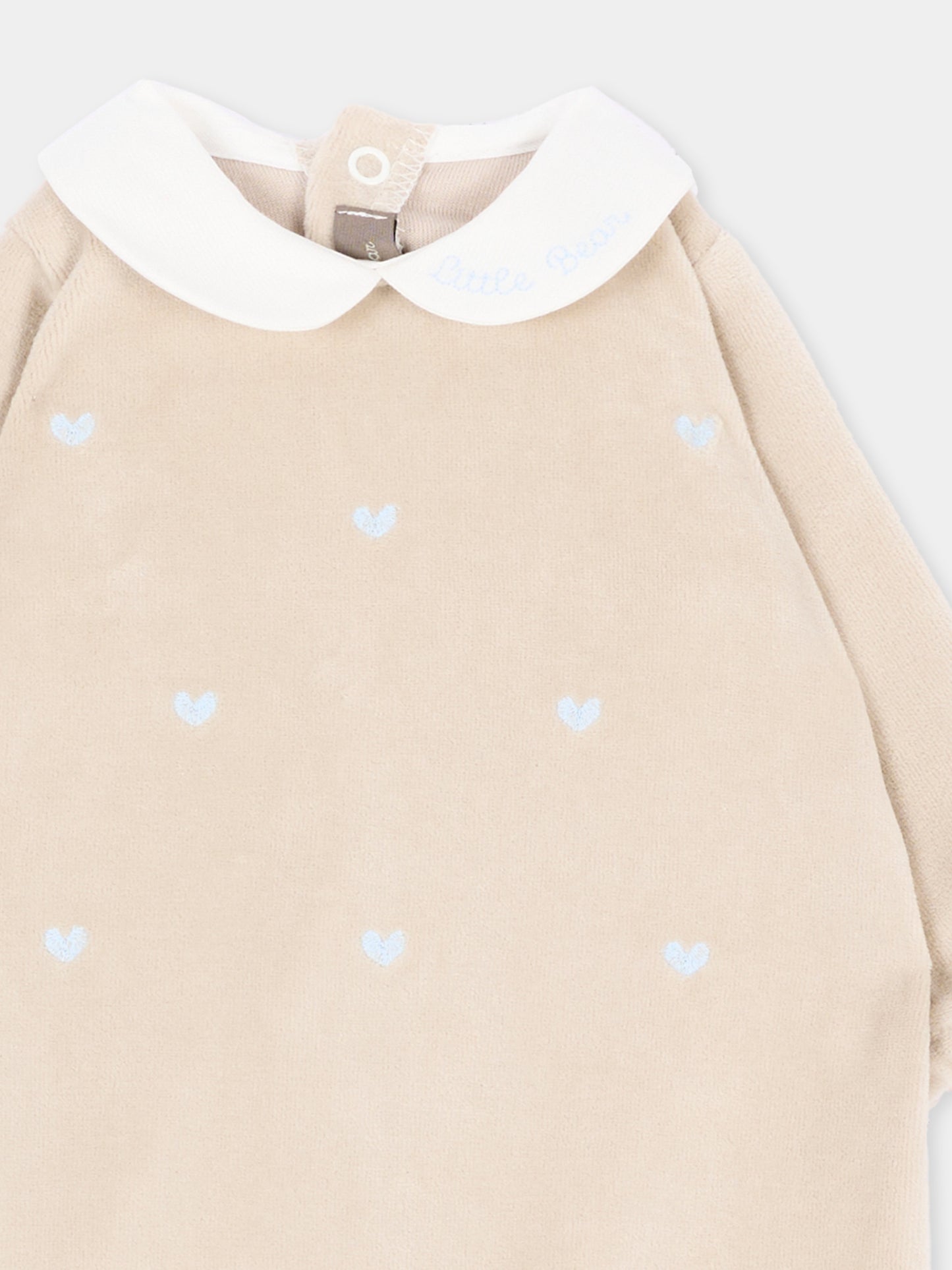Tutina marrone per neonata con cuori,Little Bear,4046 TORTORA/ROSA