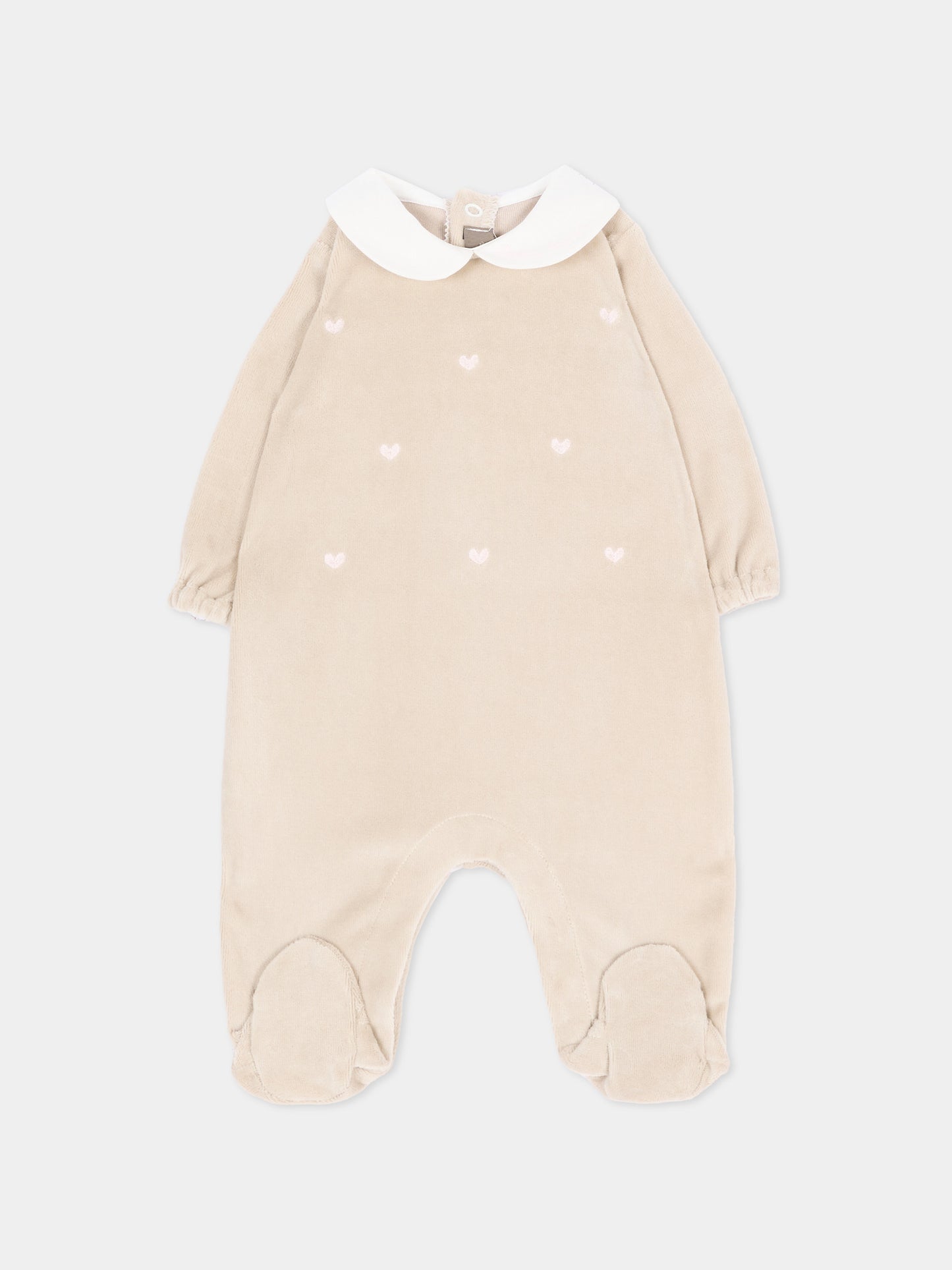 Tutina marrone per neonato con cuori,Little Bear,4046 TORTORA/CIELO