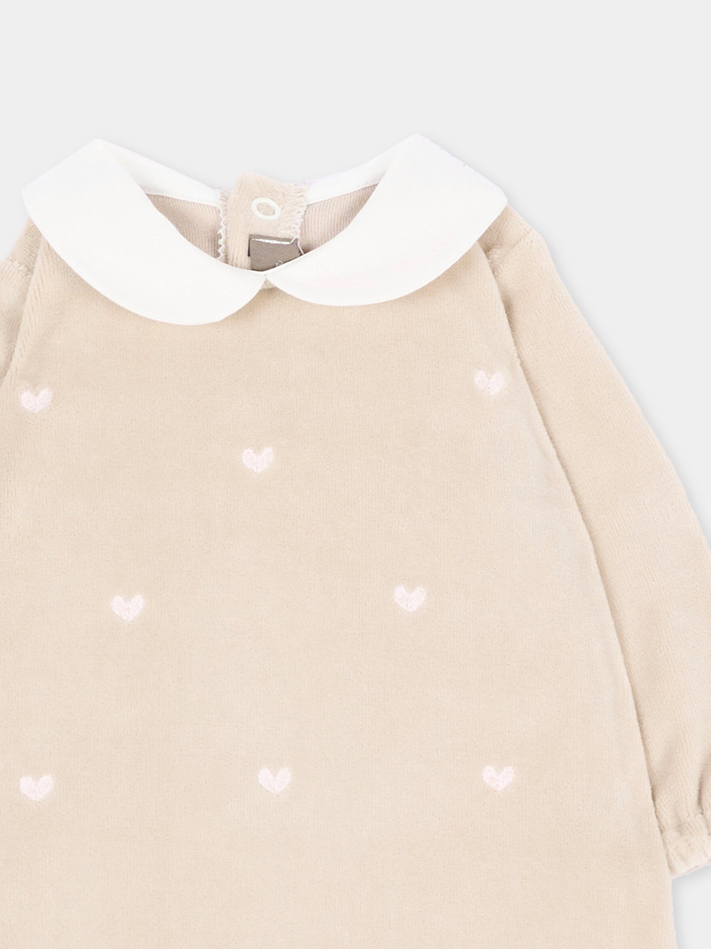 Tutina marrone per neonato con cuori,Little Bear,4046 TORTORA/CIELO