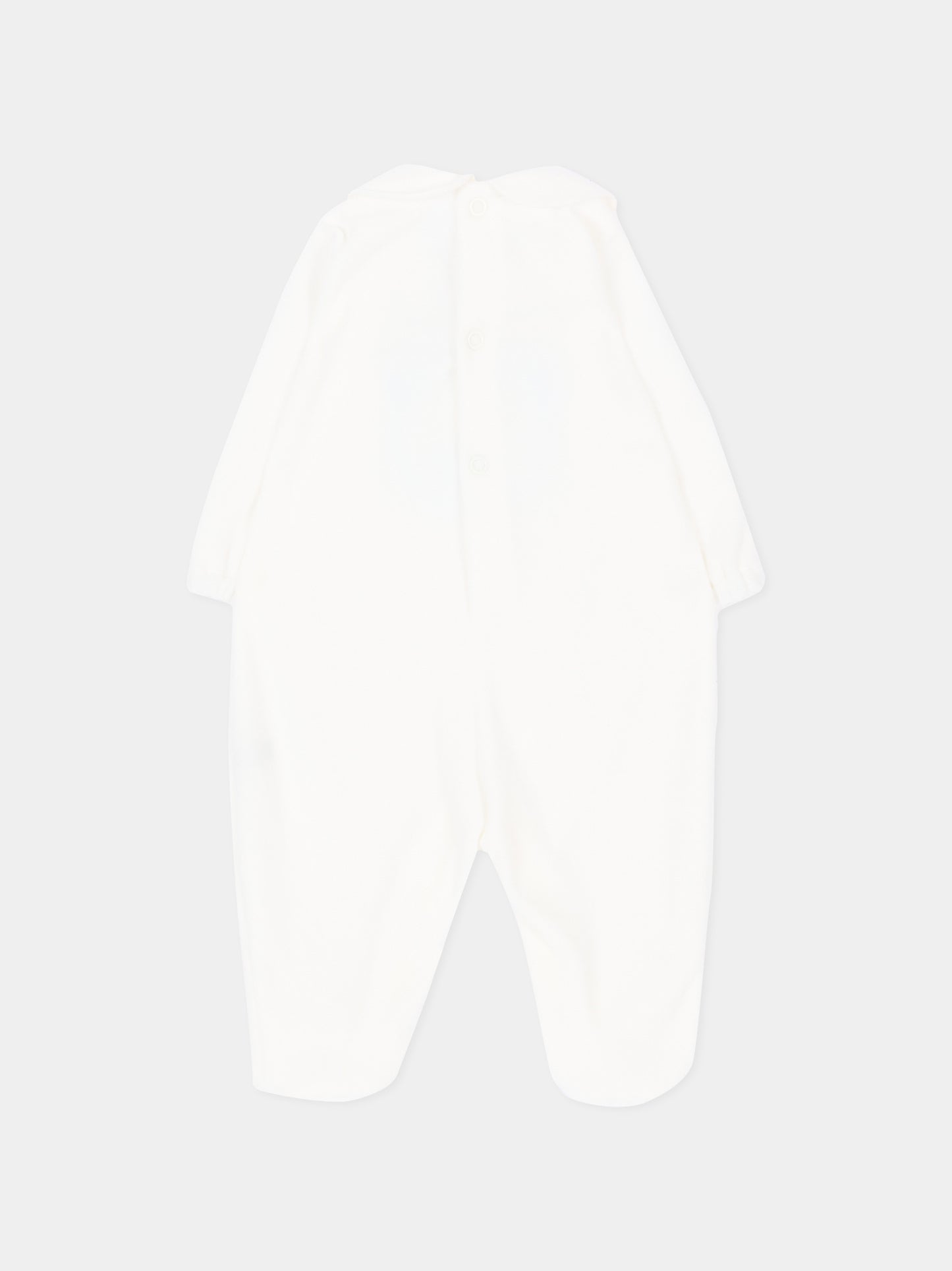 Tutina bianca per neonato con orsetto,Little Bear,4043 LATTE/CIELO